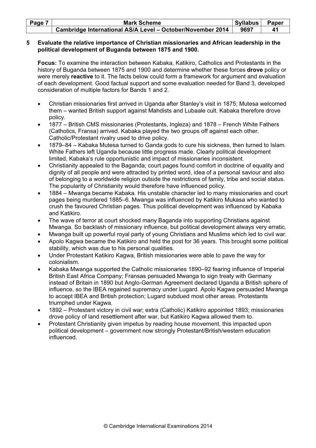 Mark scheme, page 7 of 12