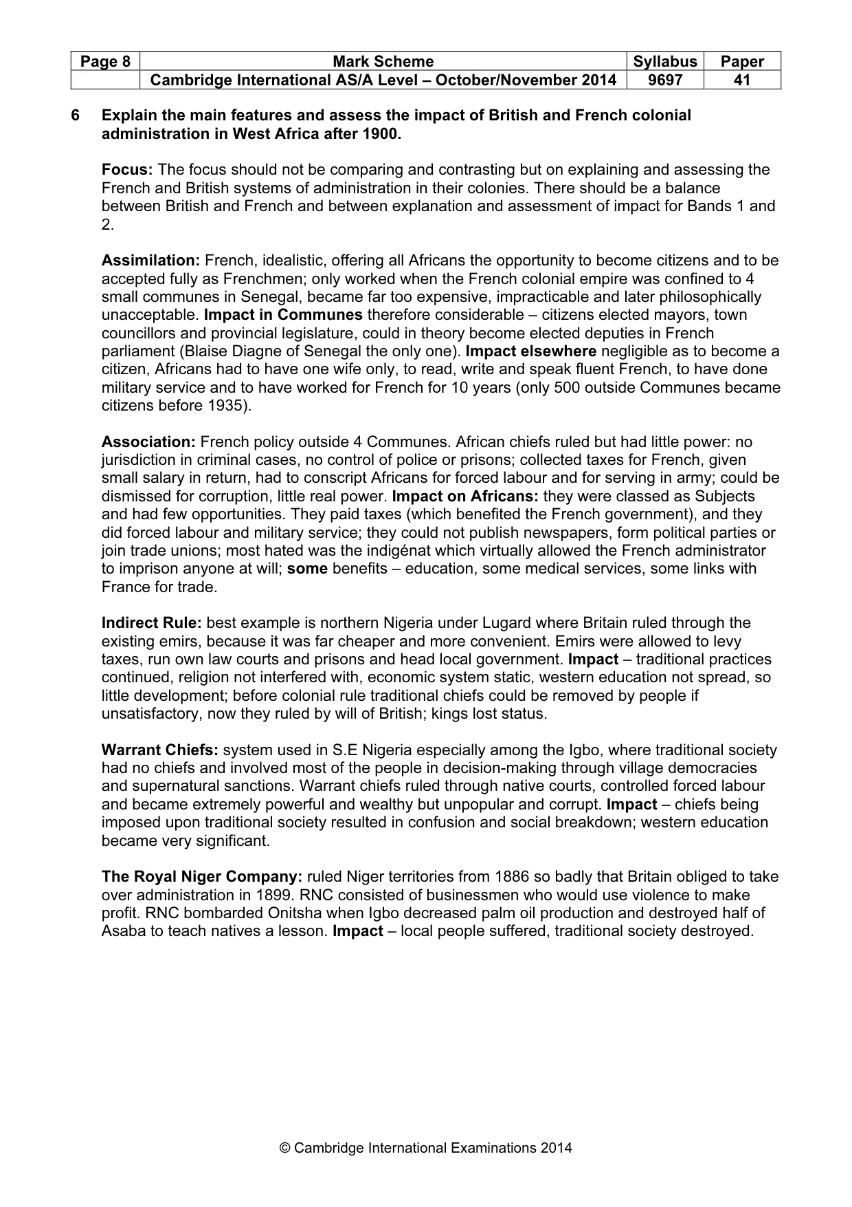 Mark scheme, page 8 of 12
