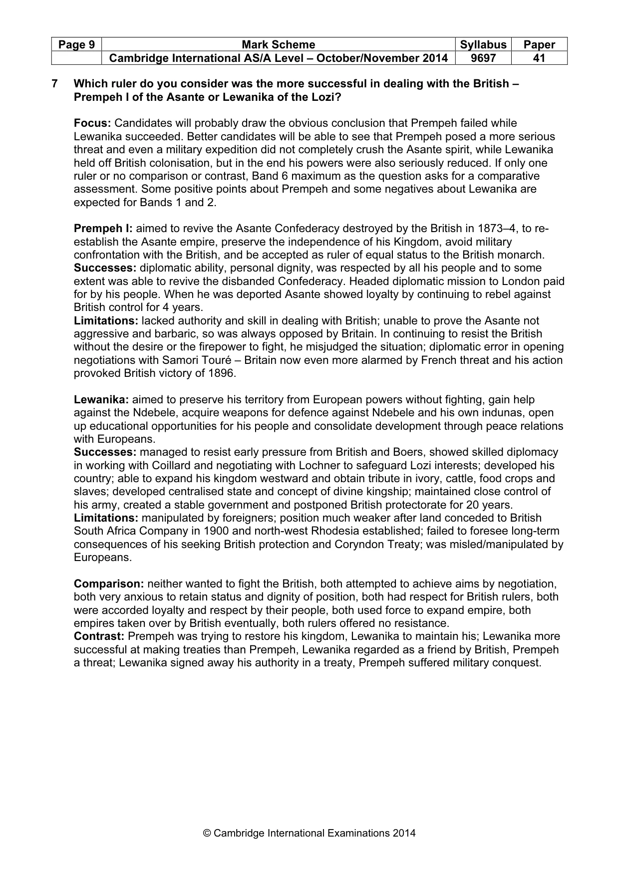Mark scheme, page 9 of 12