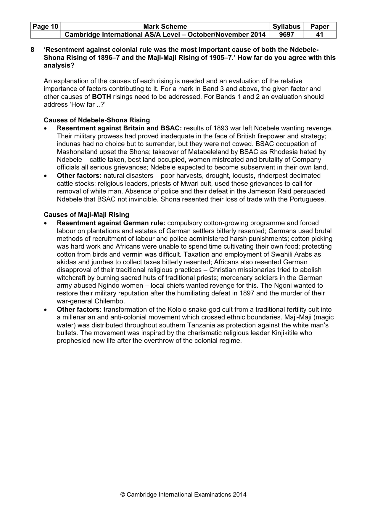 Mark scheme, page 10 of 12