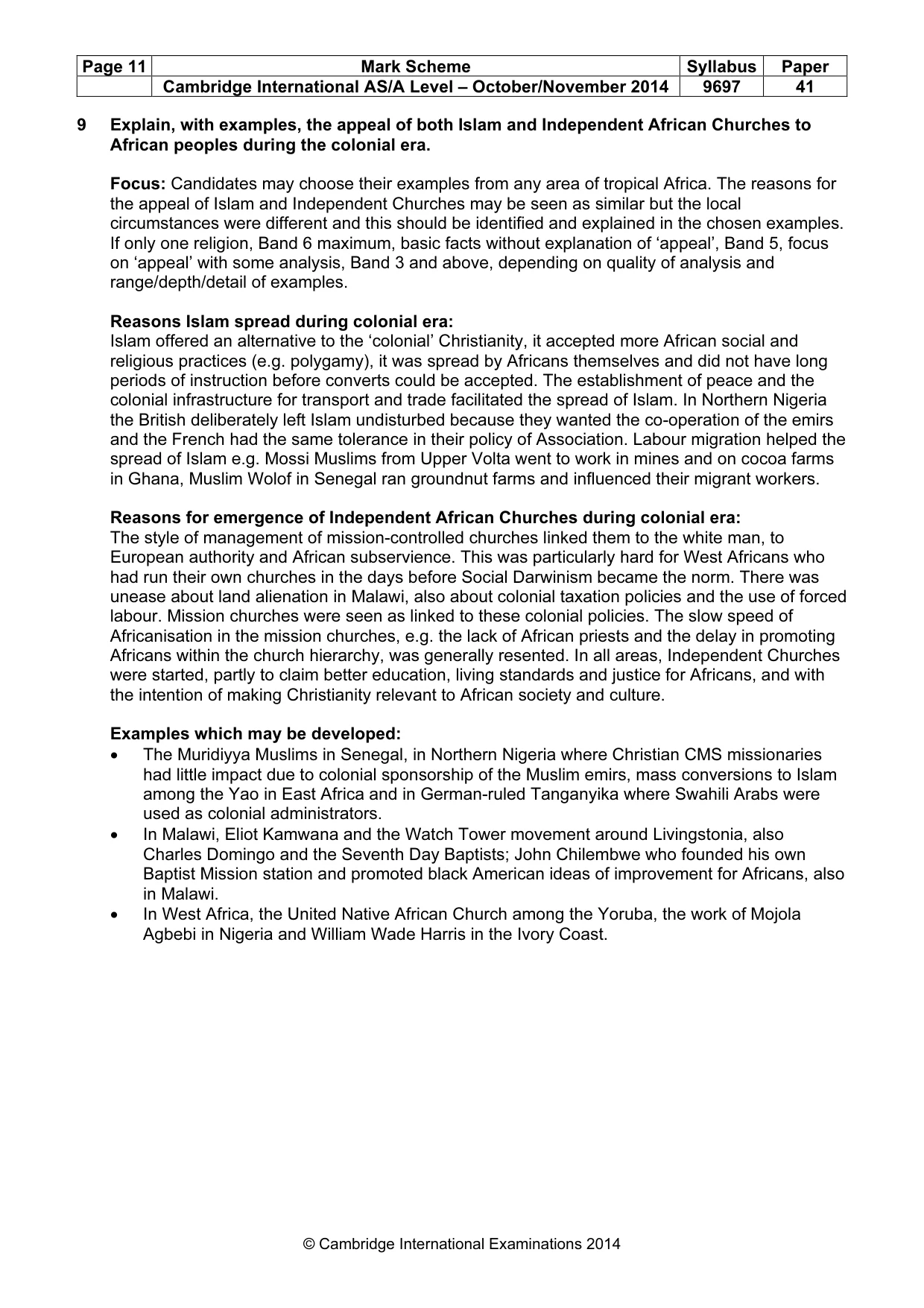 Mark scheme, page 11 of 12