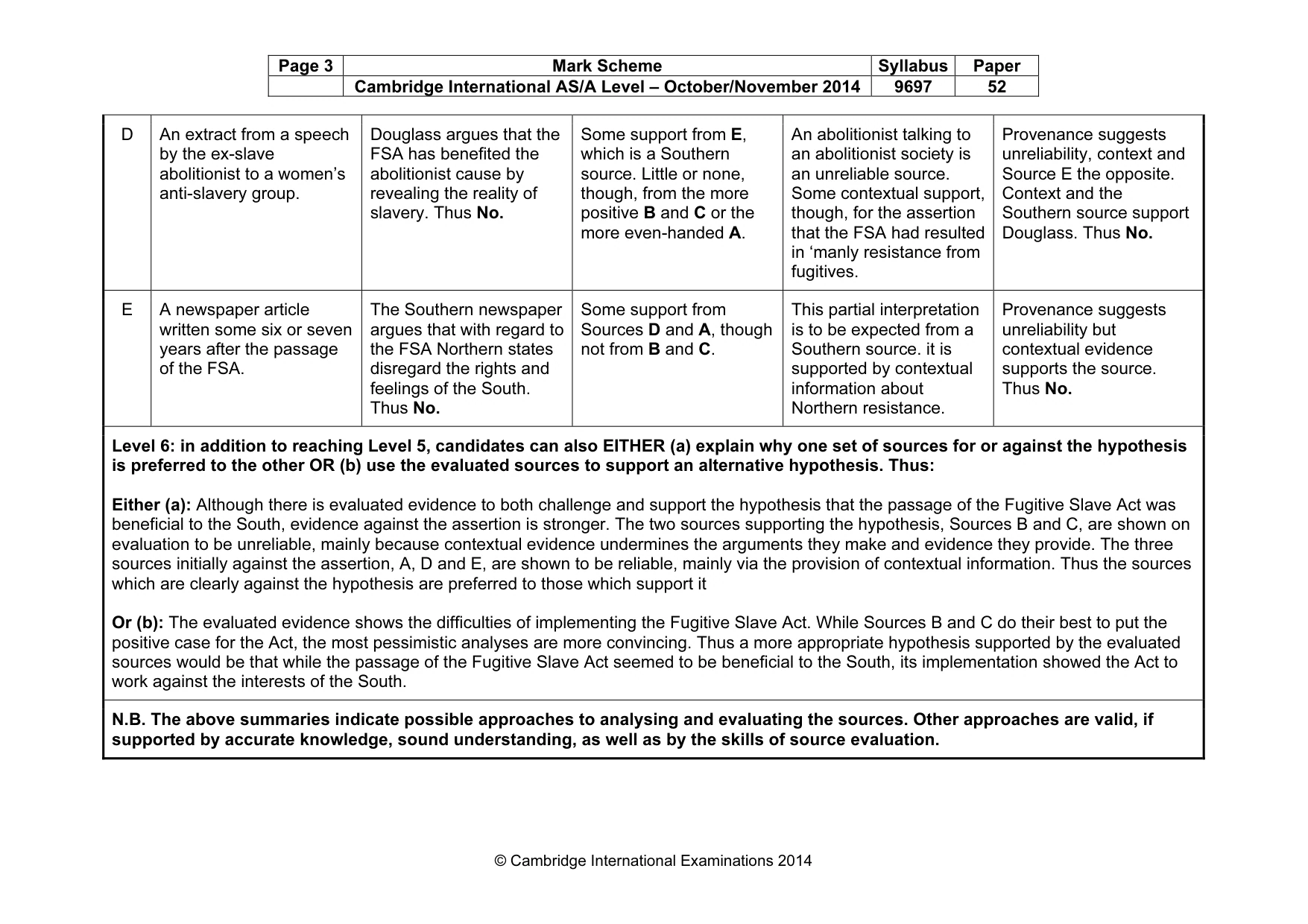 Mark scheme, page 3 of 9