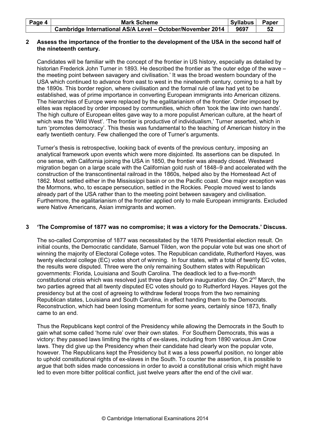 Mark scheme, page 4 of 9
