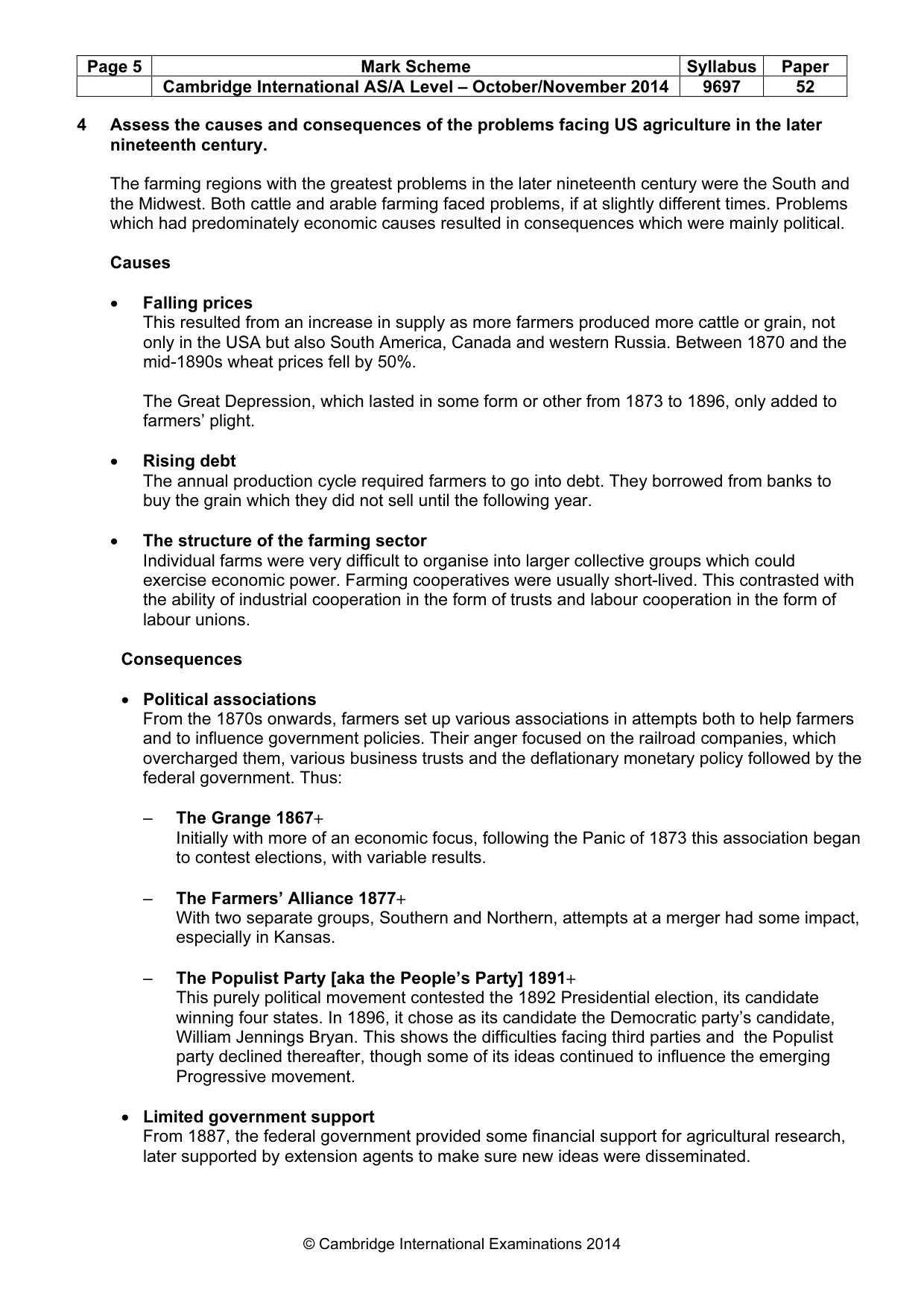Mark scheme, page 5 of 9