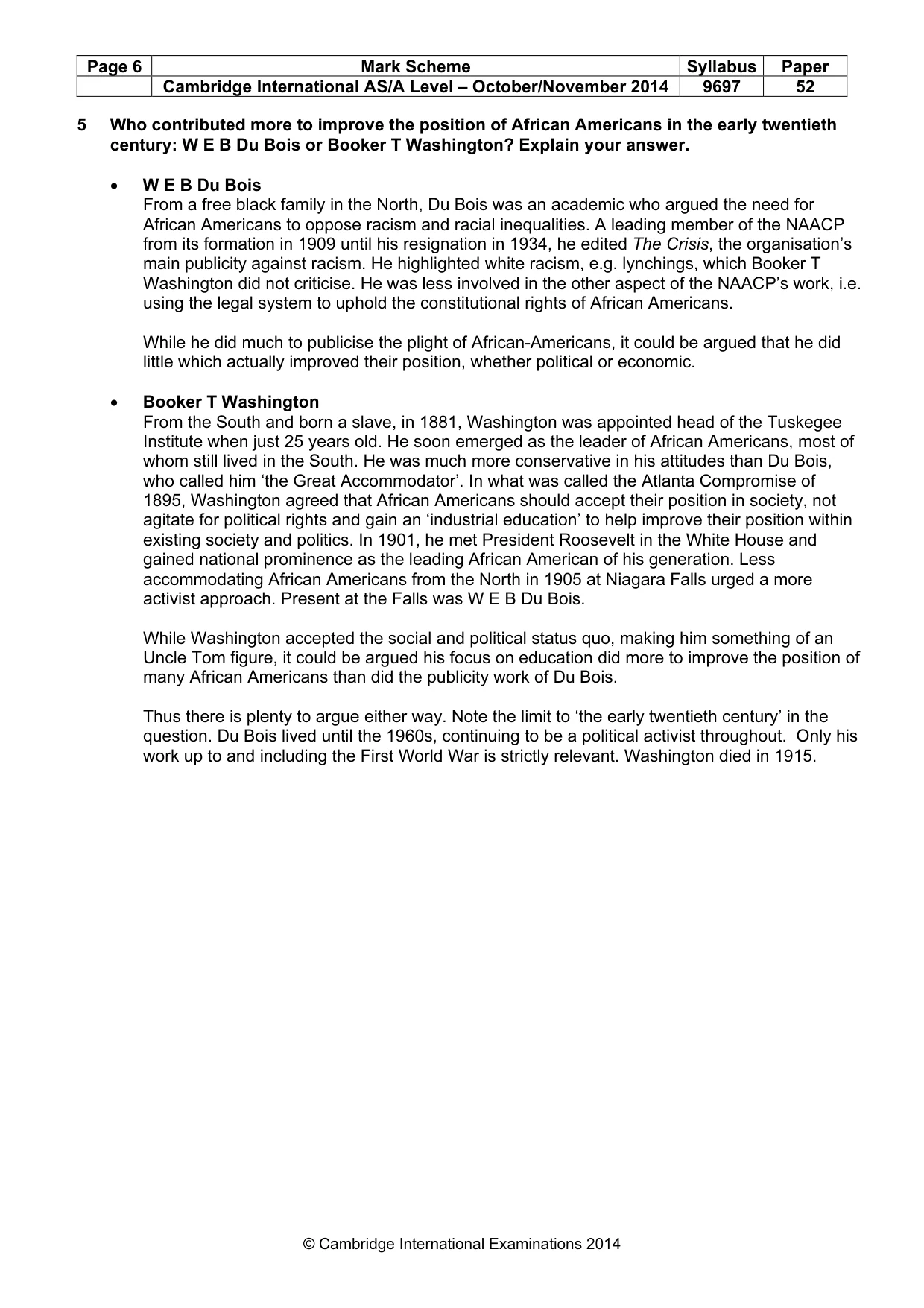Mark scheme, page 6 of 9