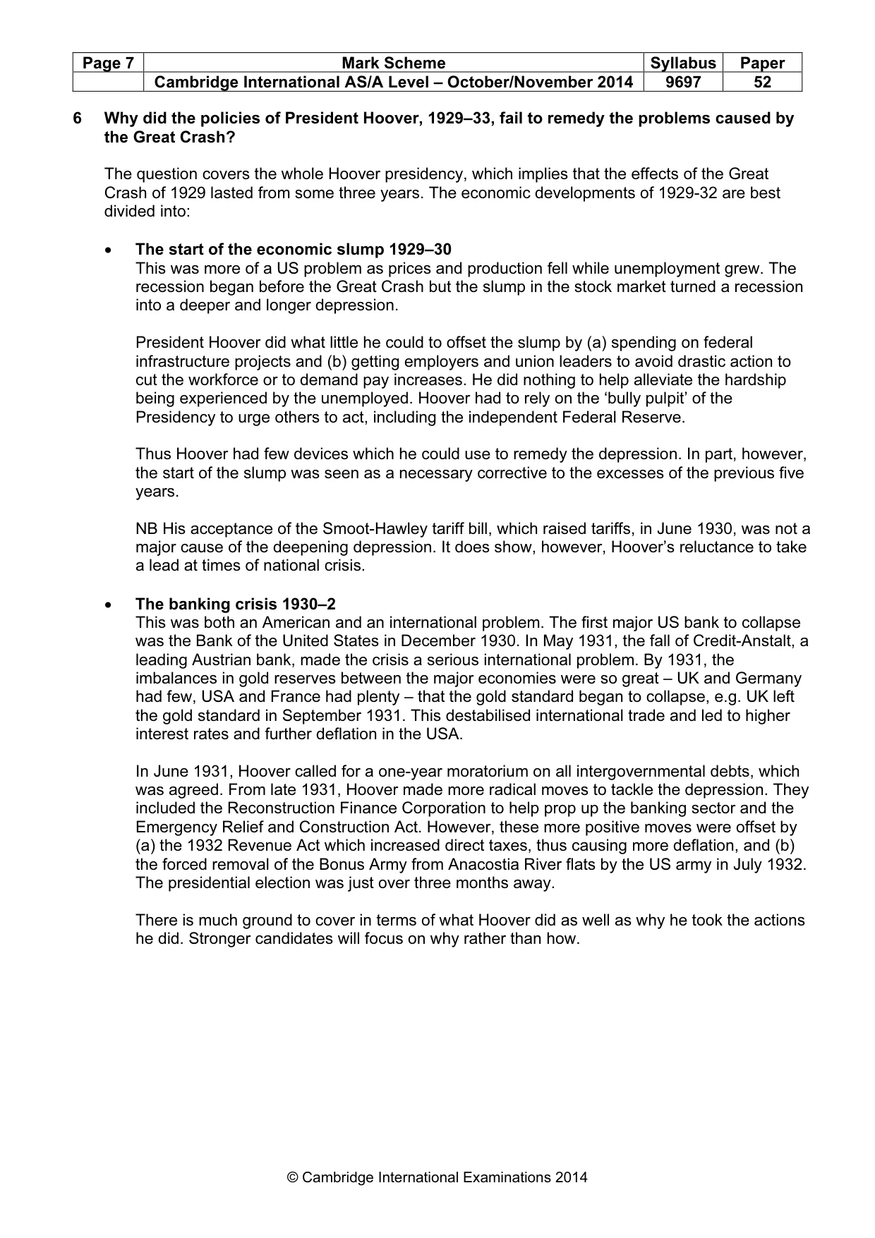Mark scheme, page 7 of 9
