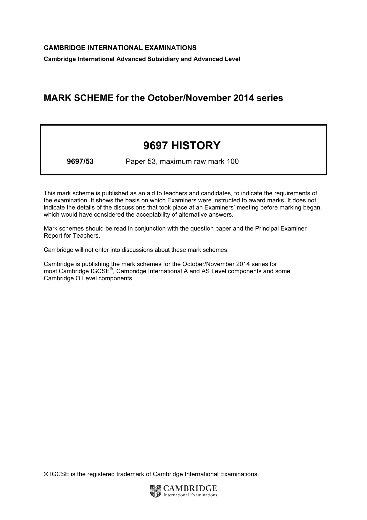 Mark scheme, page 1 of 9