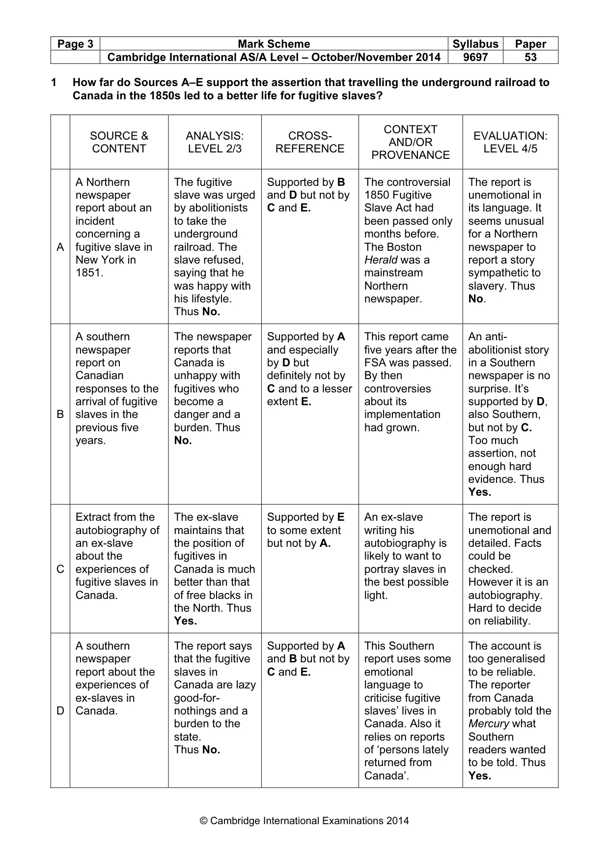 Mark scheme, page 3 of 9