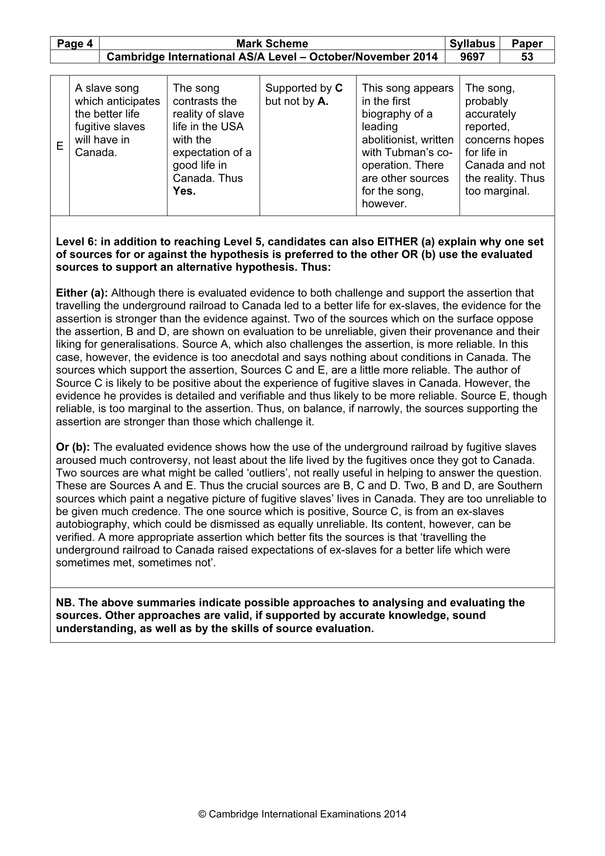 Mark scheme, page 4 of 9