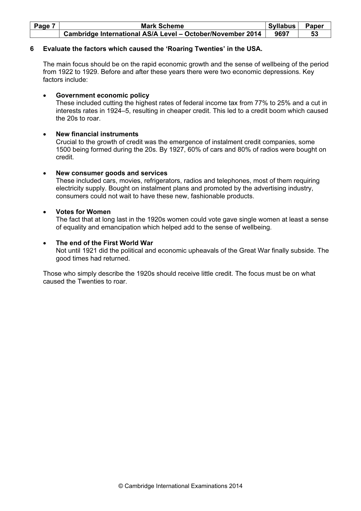 Mark scheme, page 7 of 9