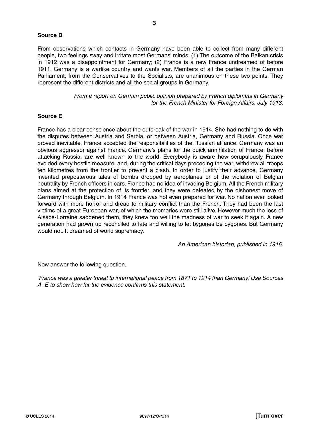 Cambridge A Level History (pre-2015) 9697 2014 Oct/Nov Paper 1 · Variant 2 question paper, page 3 of 4