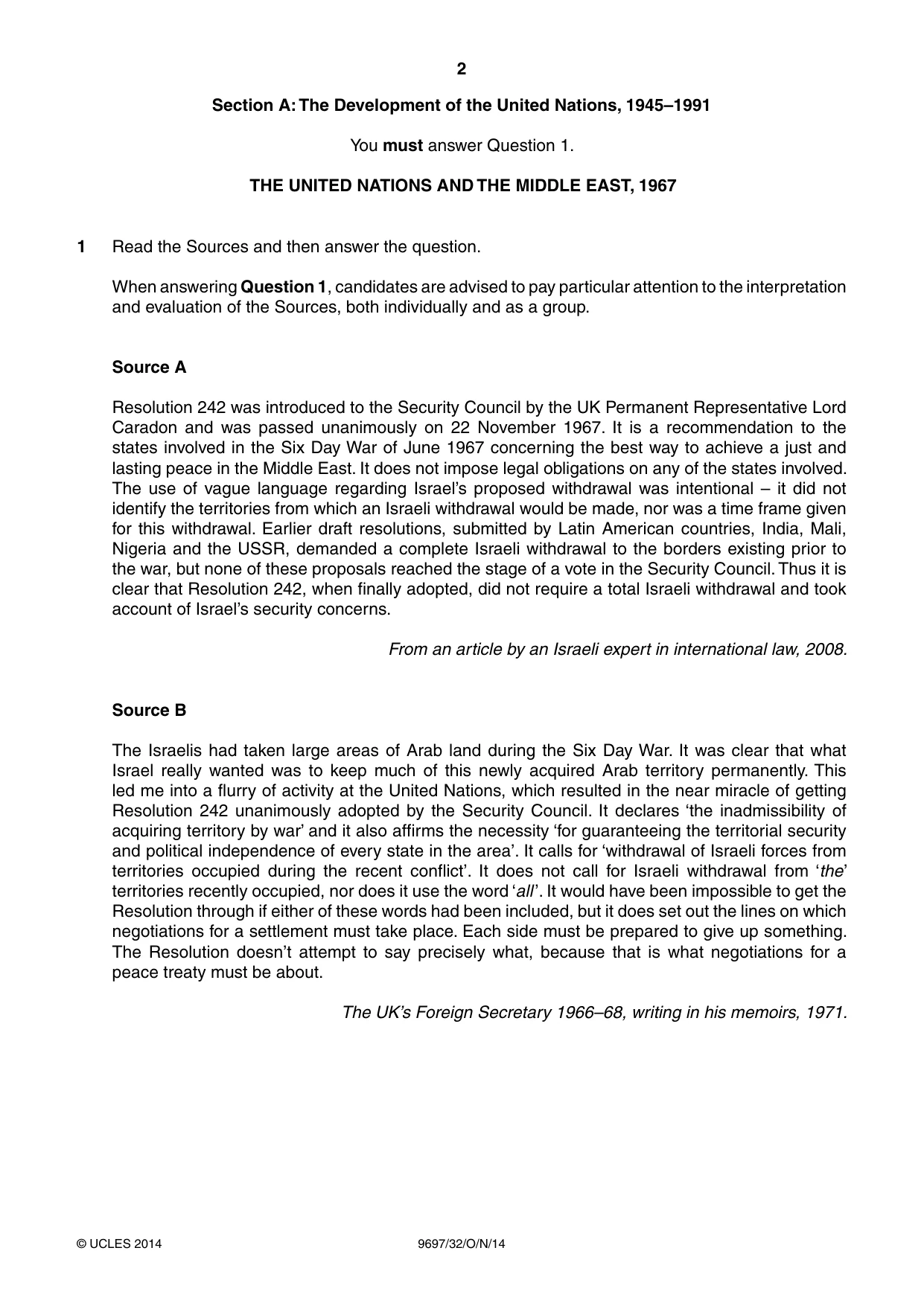 Cambridge A Level History (pre-2015) 9697 2014 Oct/Nov Paper 3 · Variant 2 question paper, page 2 of 4