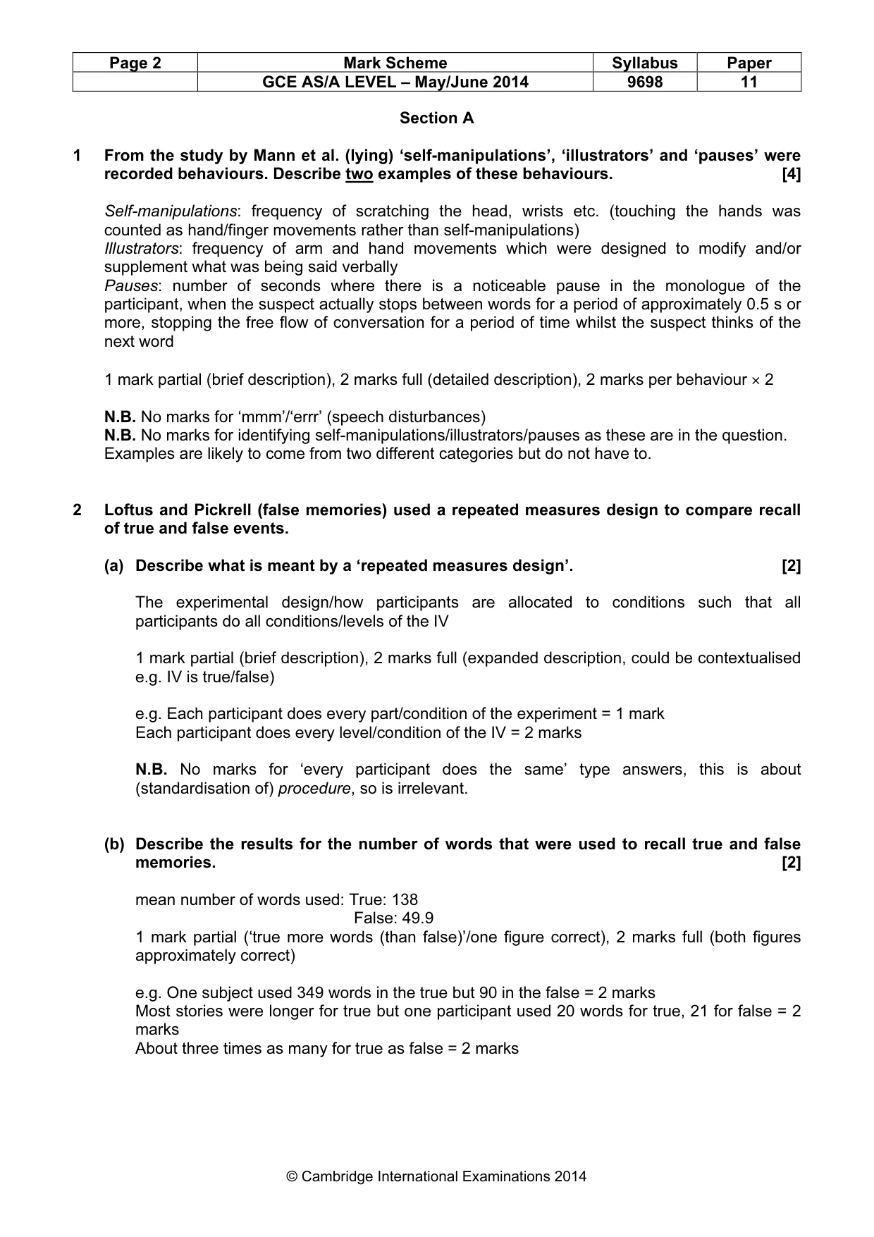 Mark scheme, page 2 of 16