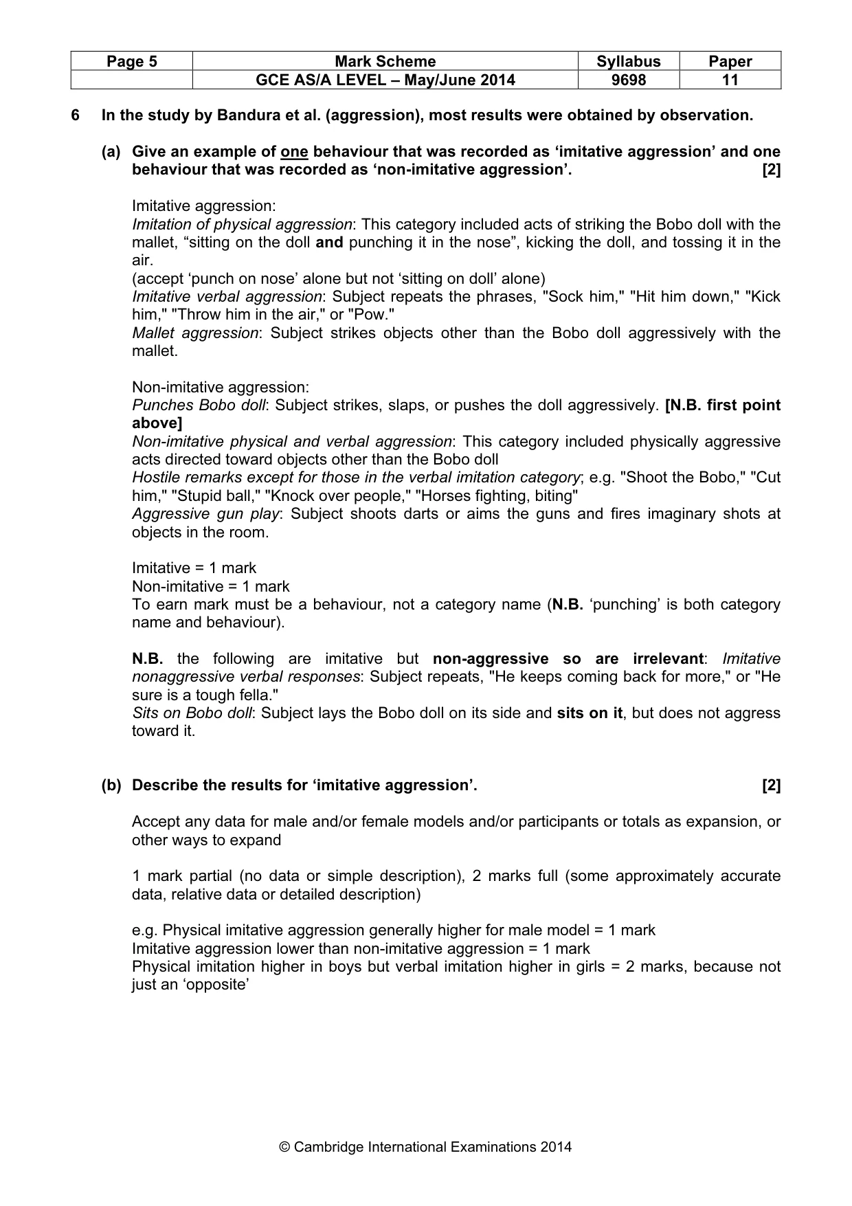 Mark scheme, page 5 of 16