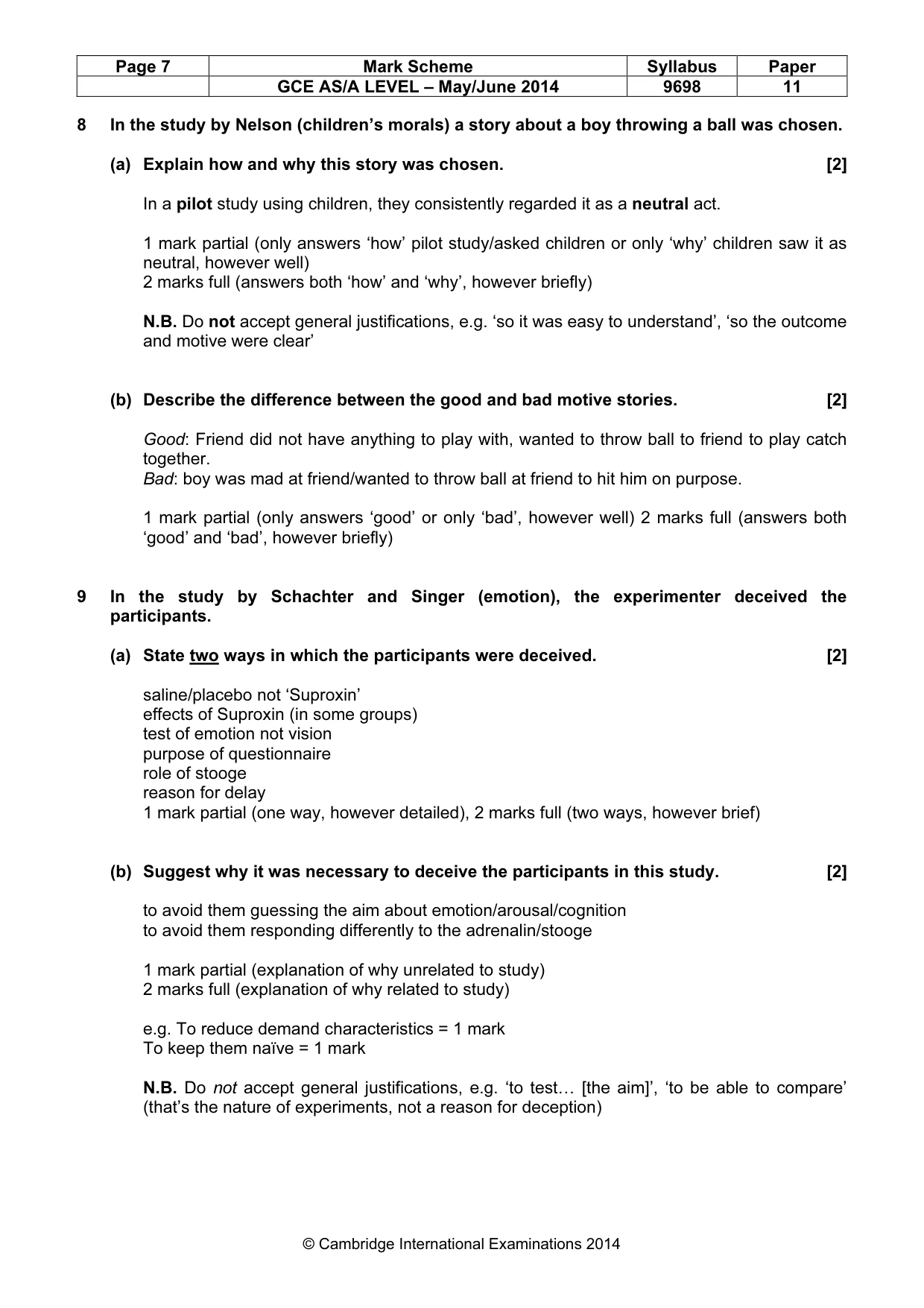 Mark scheme, page 7 of 16