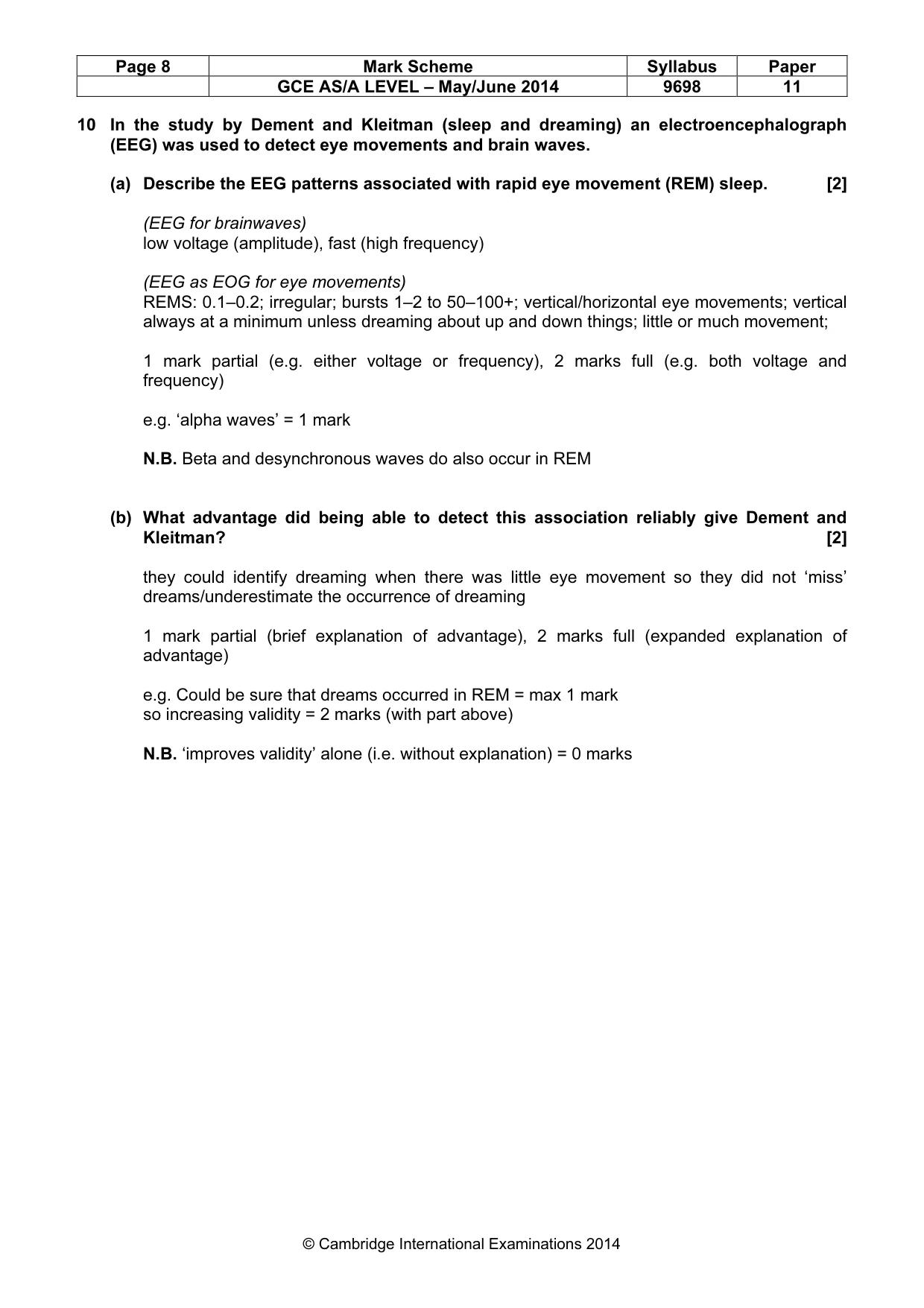 Mark scheme, page 8 of 16