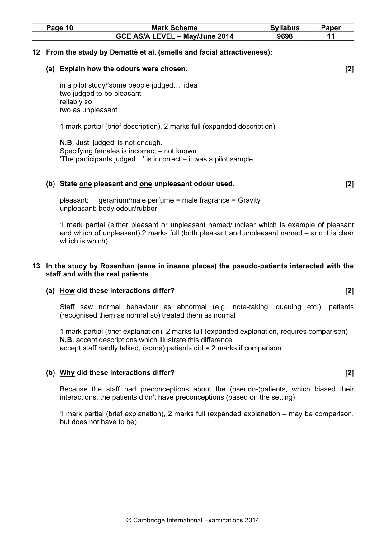 Mark scheme, page 10 of 16