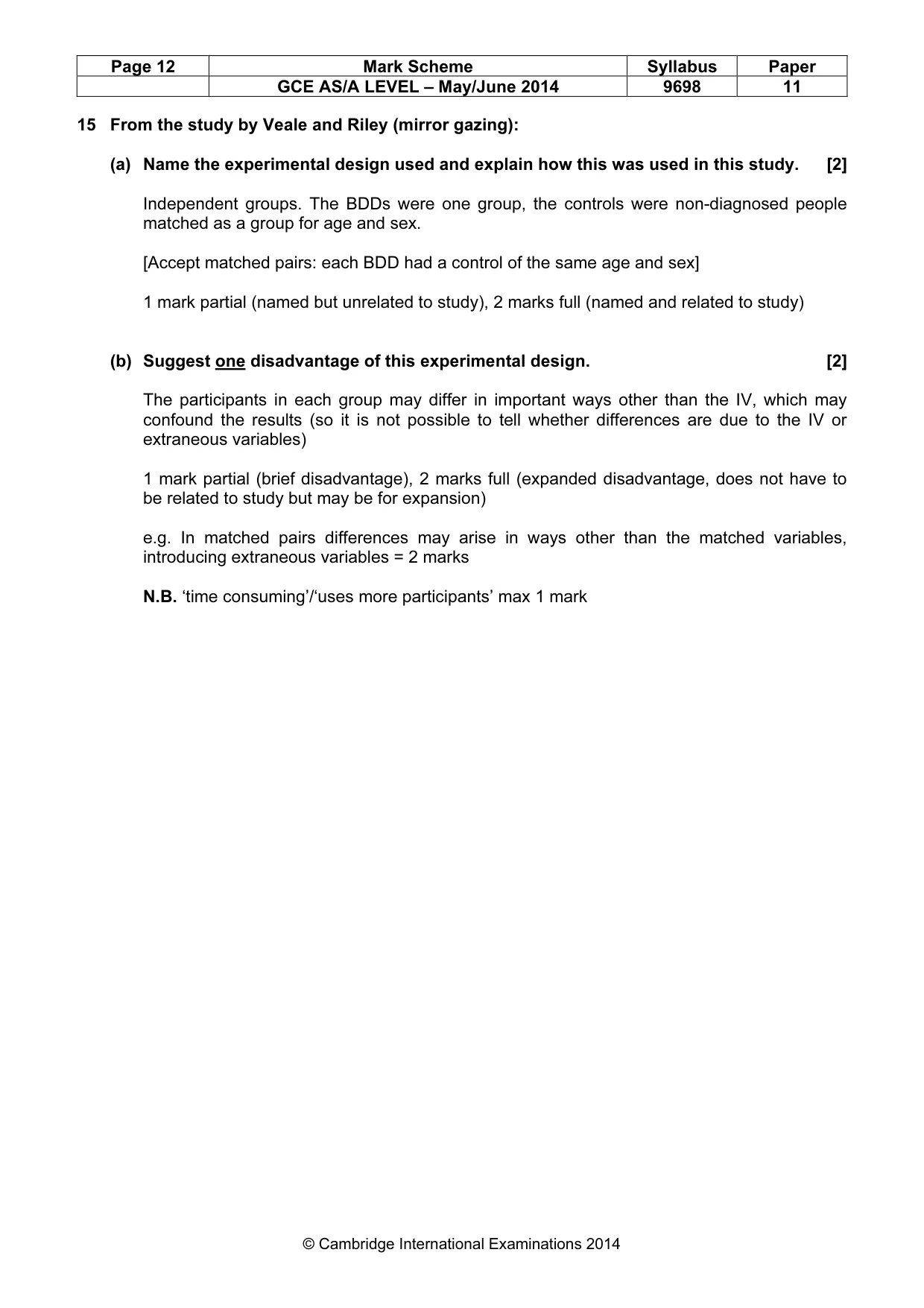 Mark scheme, page 12 of 16