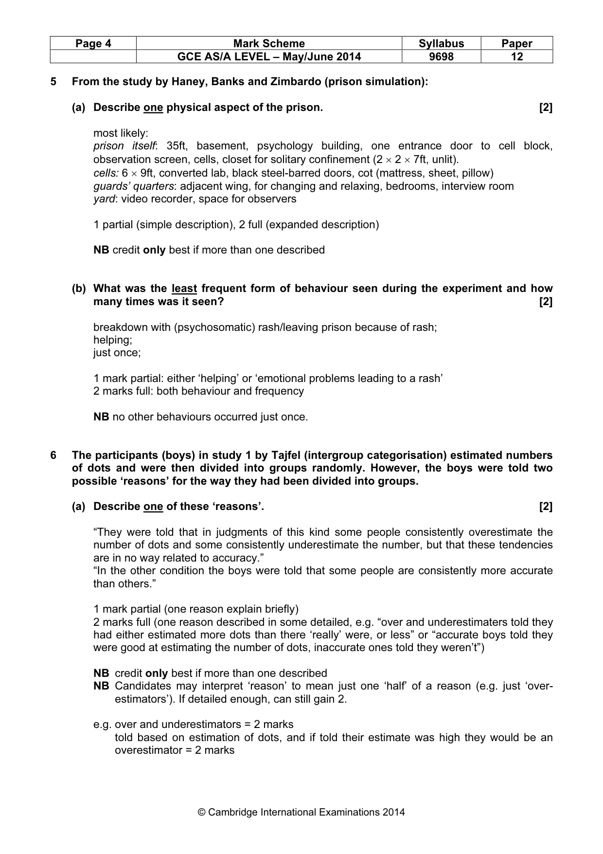 Mark scheme, page 4 of 13