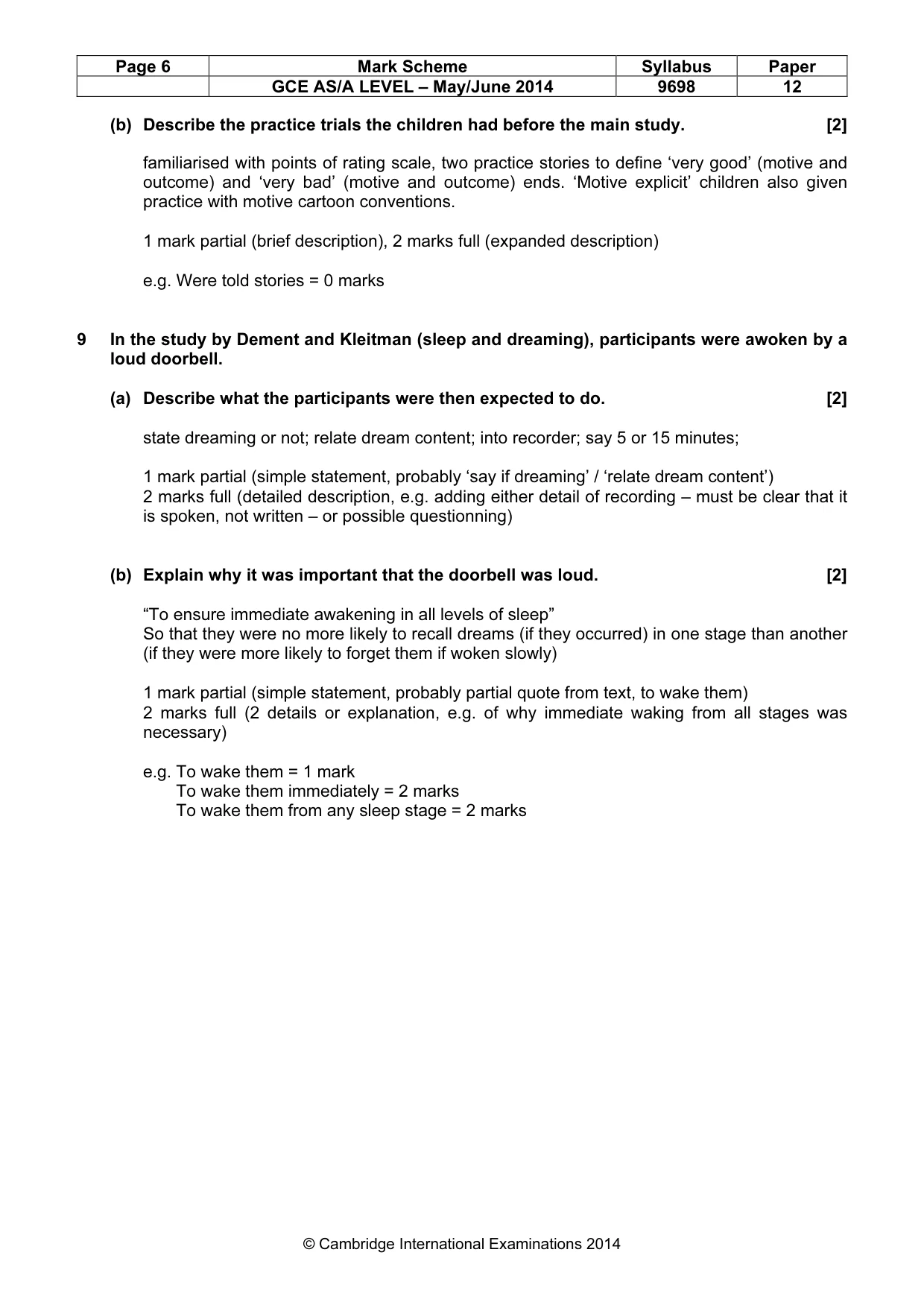 Mark scheme, page 6 of 13
