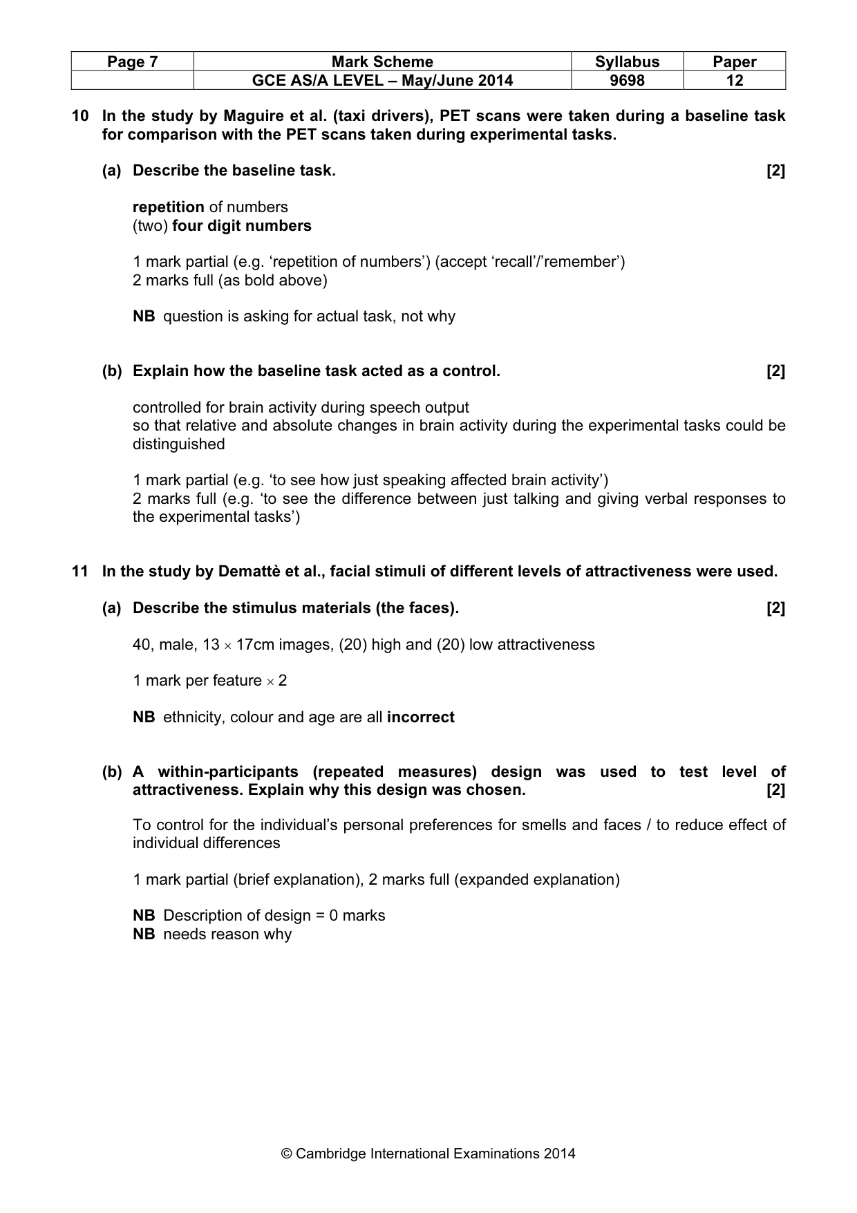 Mark scheme, page 7 of 13