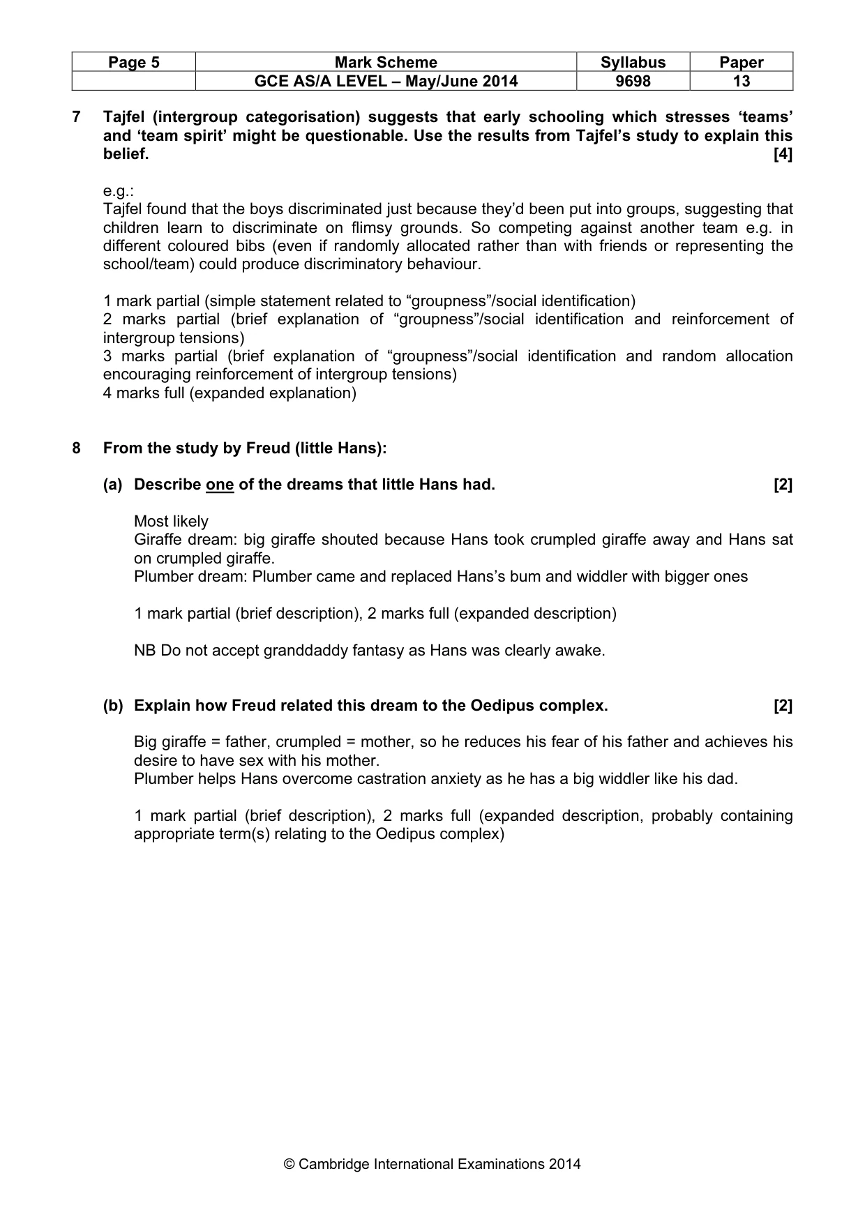 Mark scheme, page 5 of 12