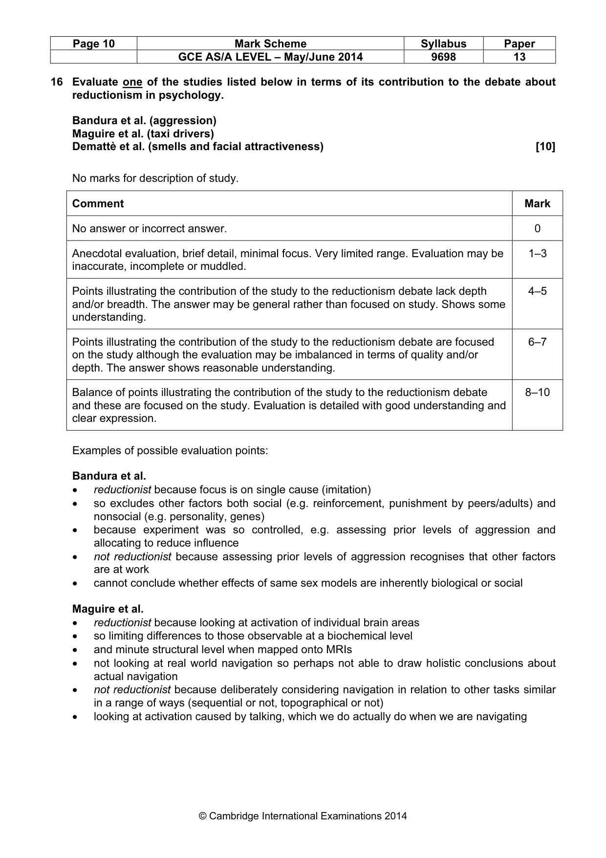 Mark scheme, page 10 of 12