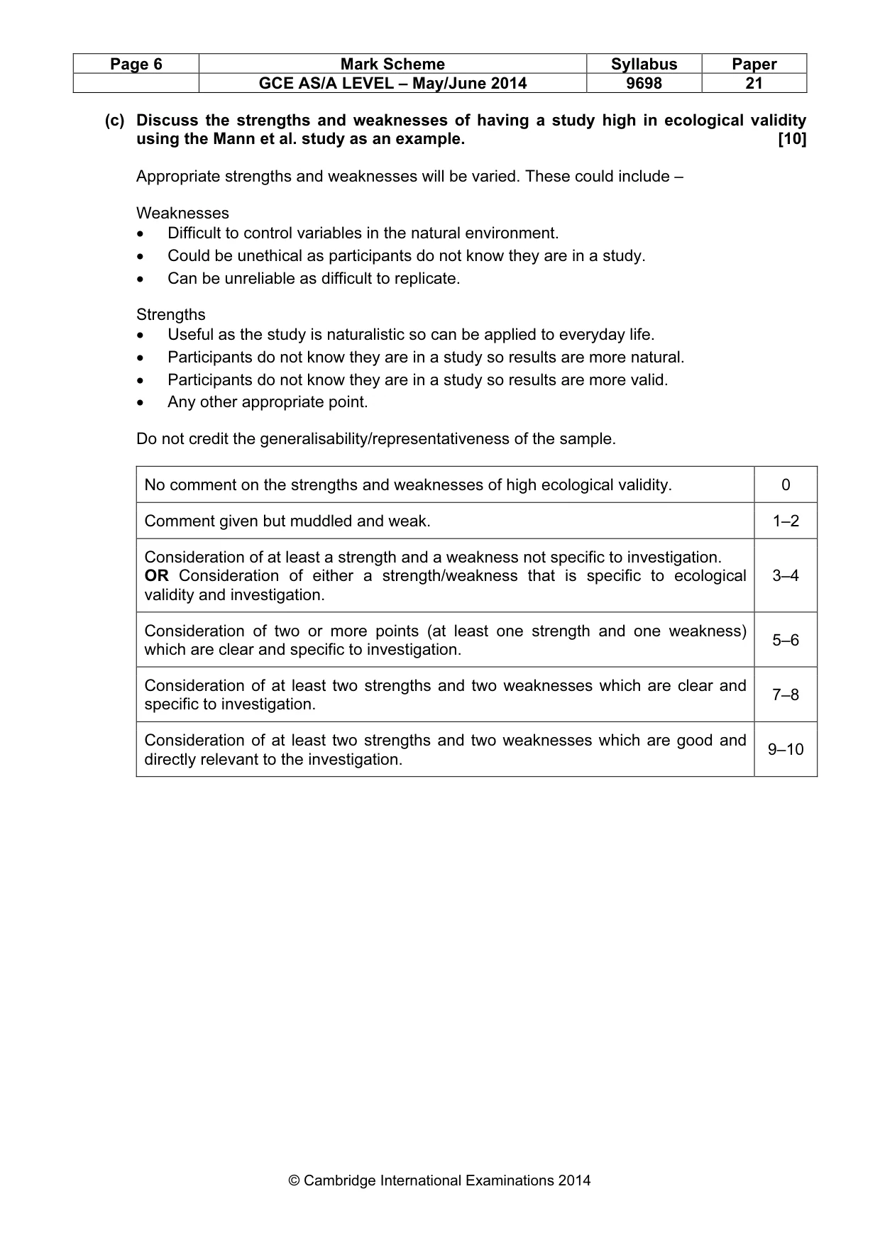 Mark scheme, page 6 of 12