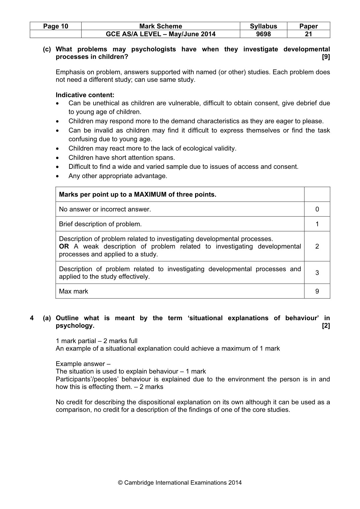 Mark scheme, page 10 of 12