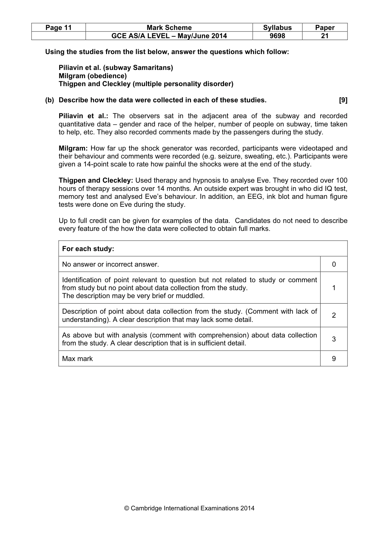 Mark scheme, page 11 of 12