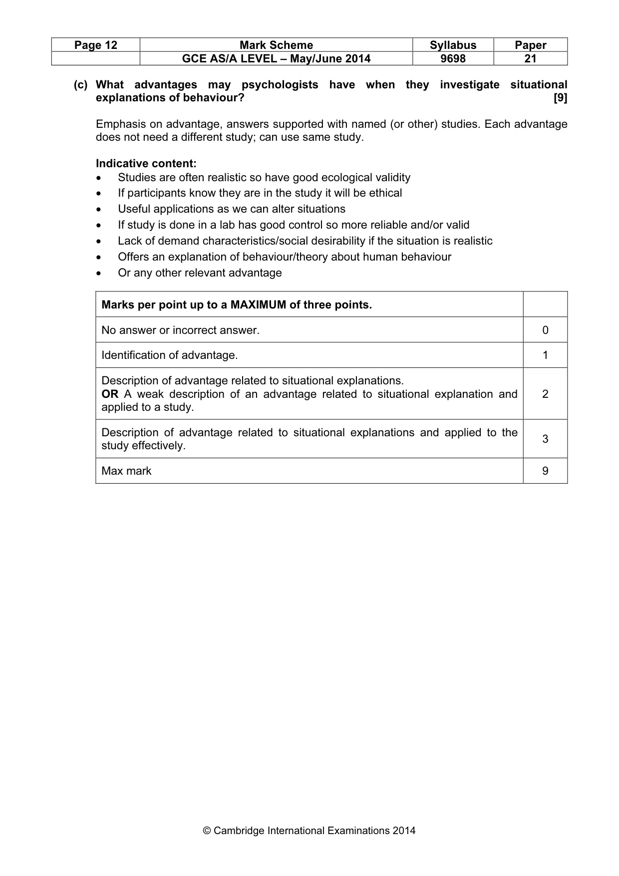 Mark scheme, page 12 of 12