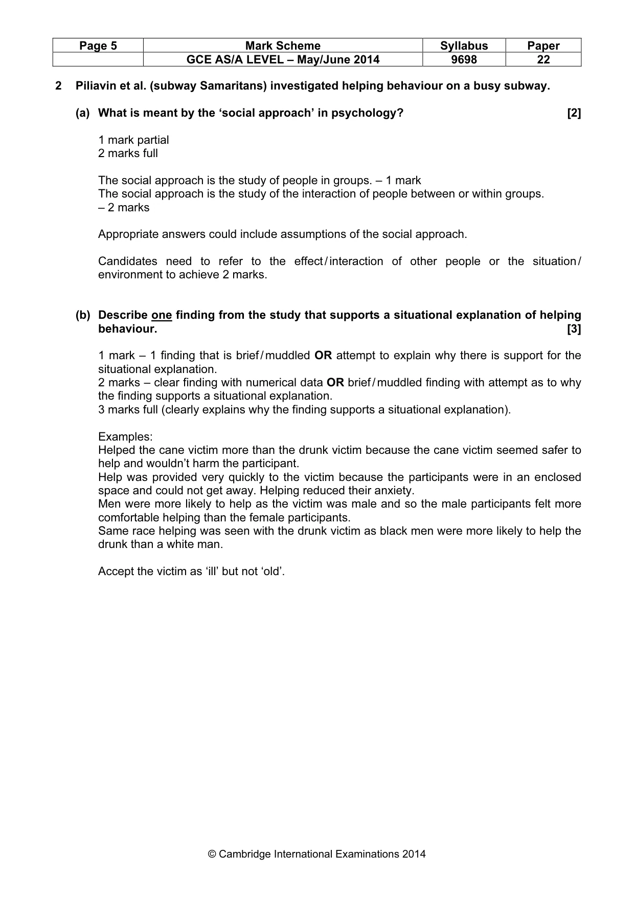 Mark scheme, page 5 of 12