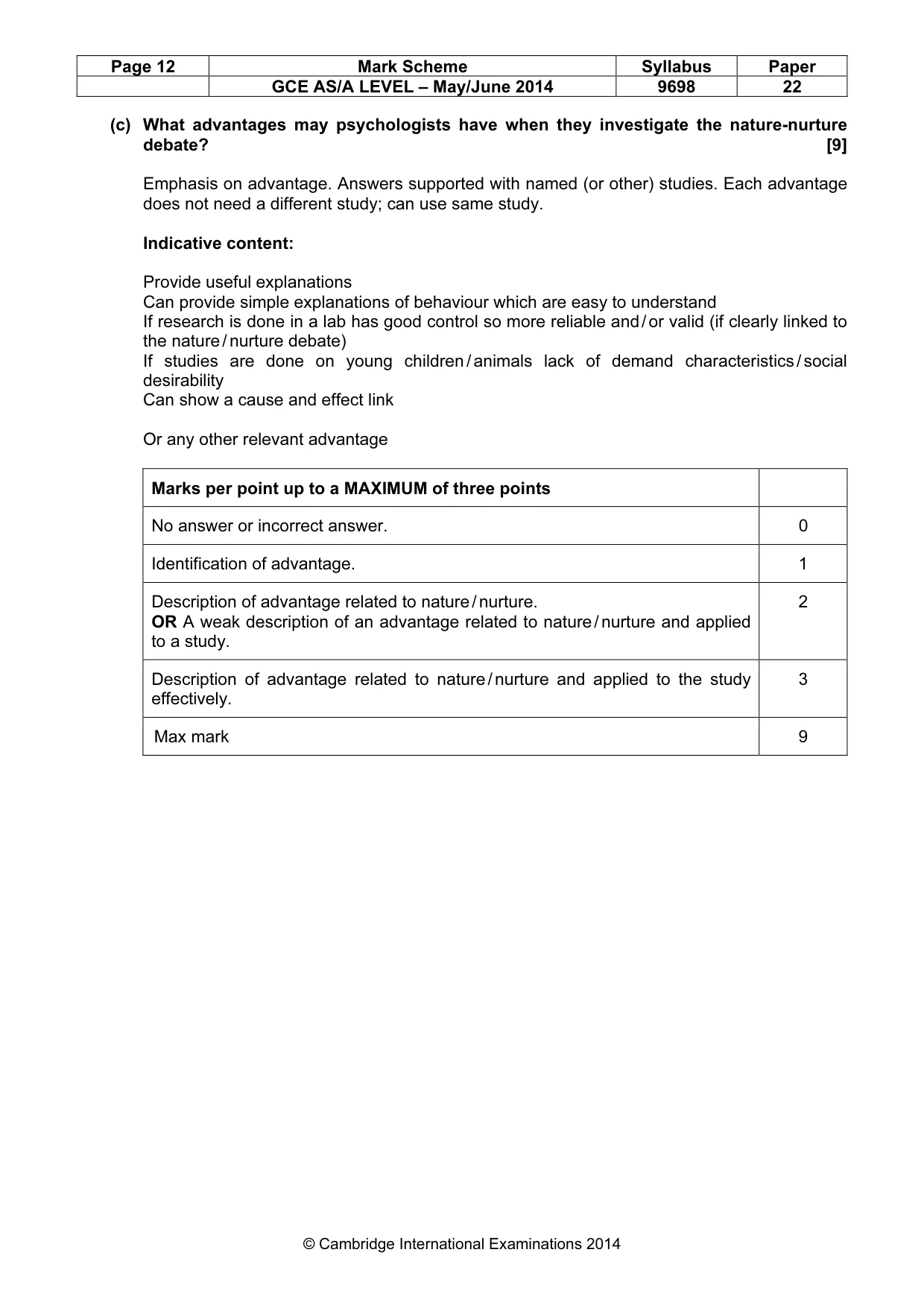 Mark scheme, page 12 of 12