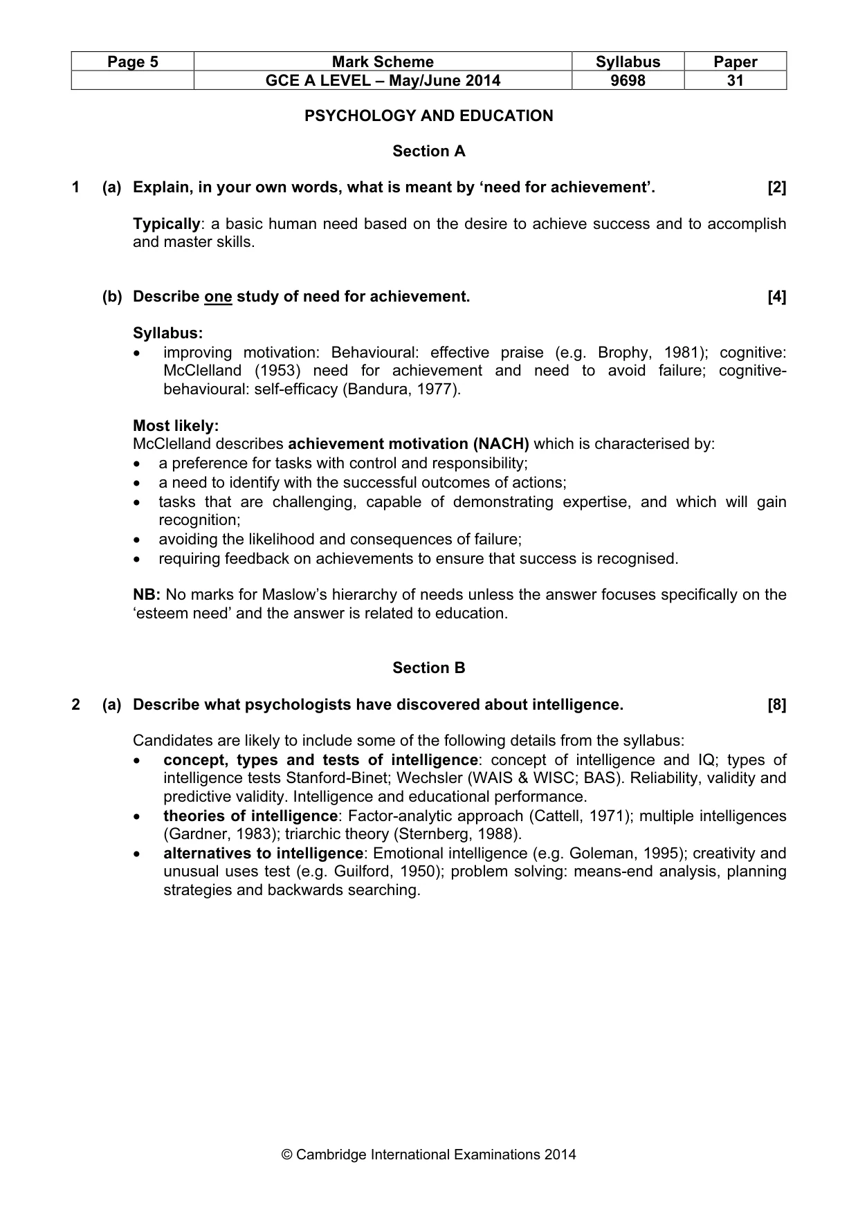 Mark scheme, page 5 of 20
