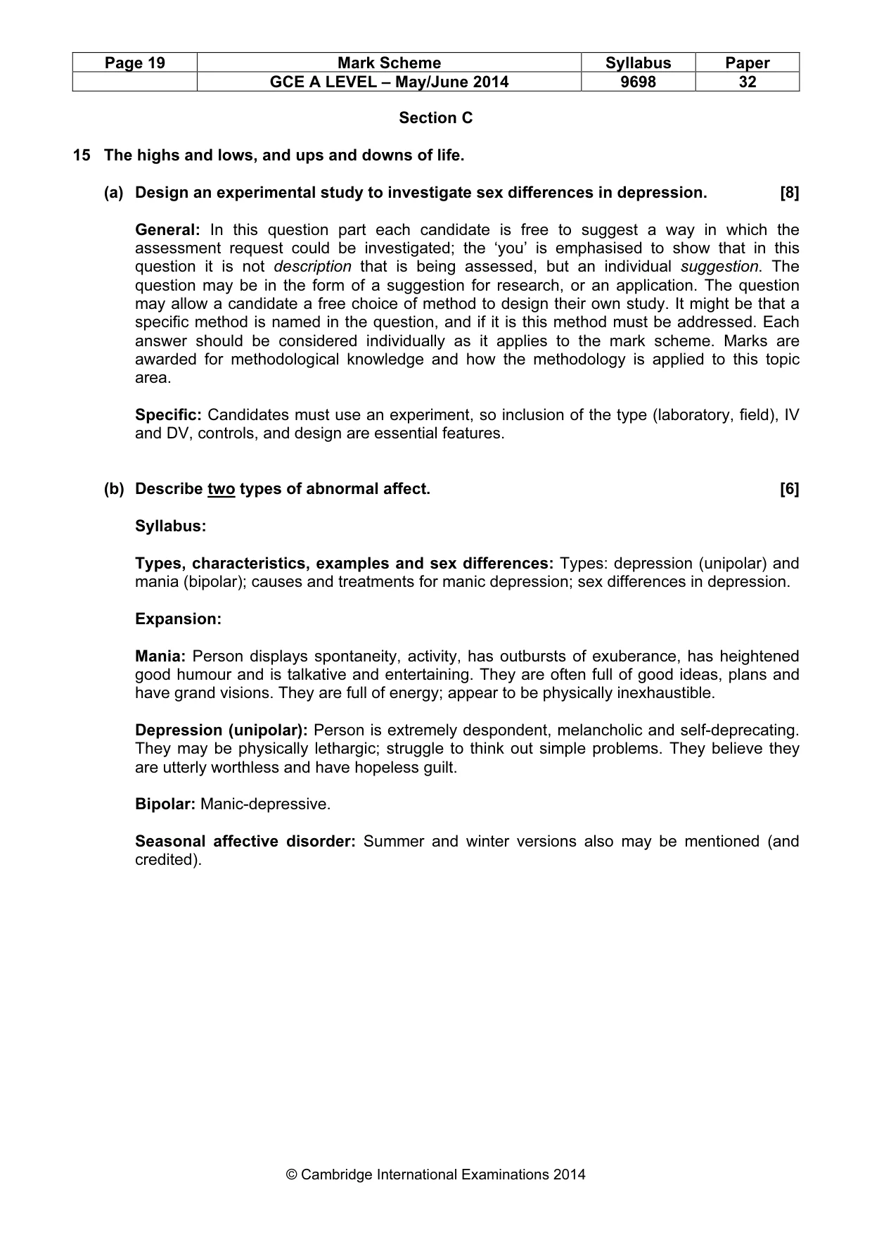 Mark scheme, page 19 of 24