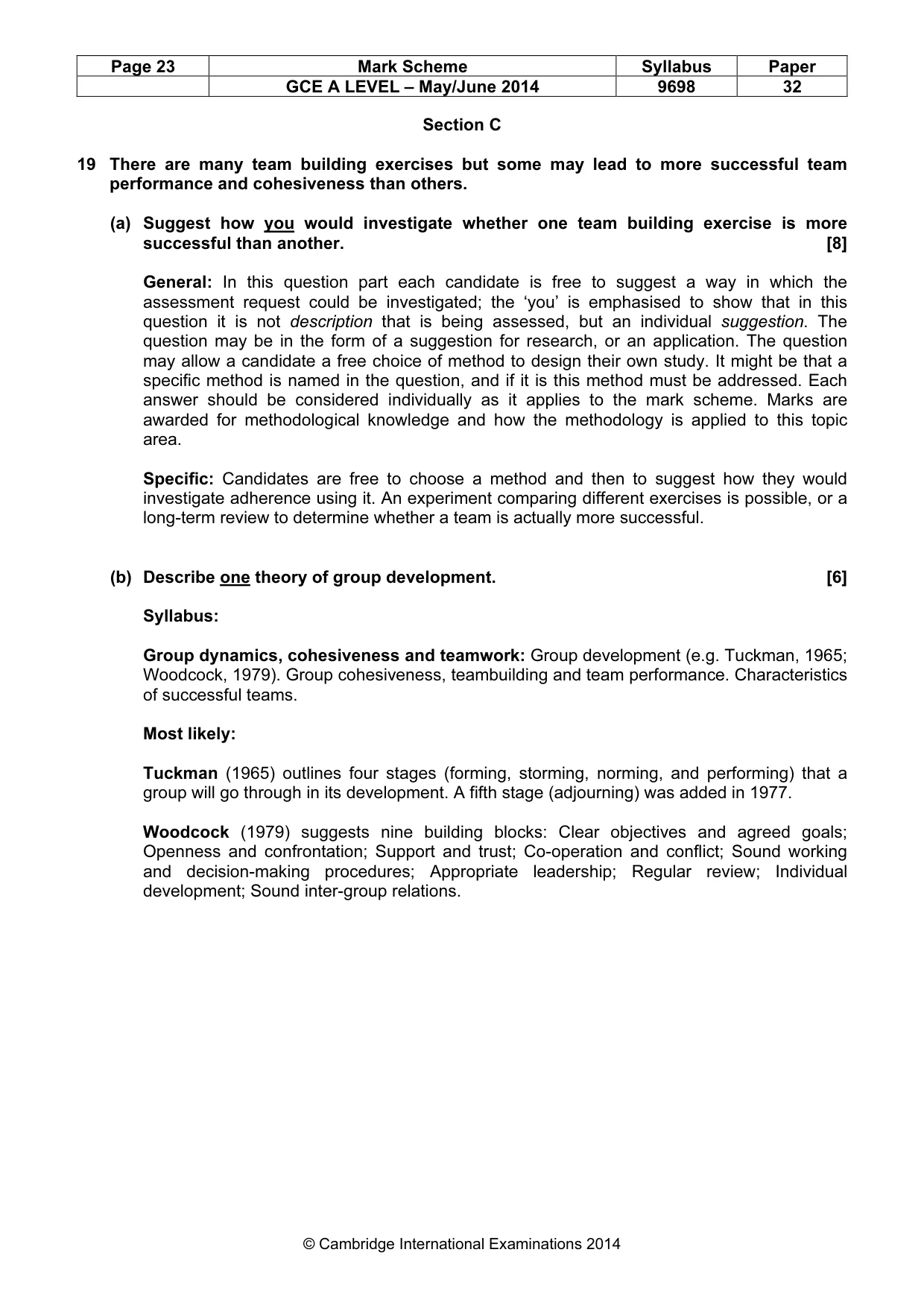 Mark scheme, page 23 of 24