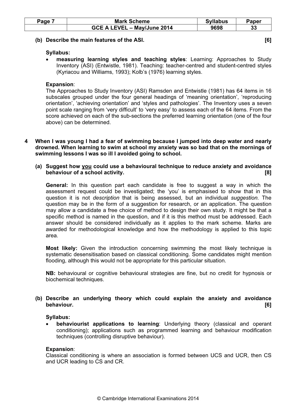 Mark scheme, page 7 of 20
