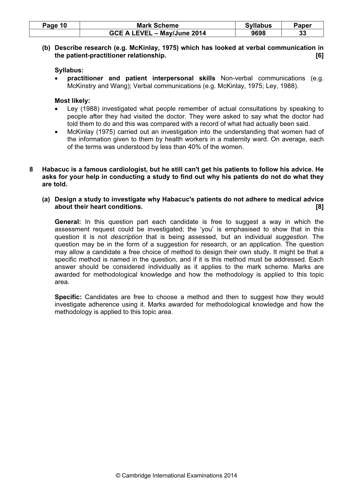 Mark scheme, page 10 of 20
