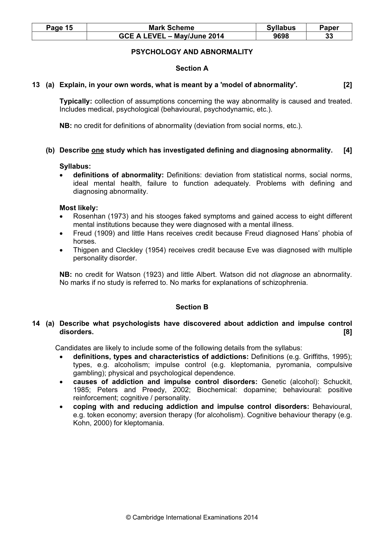Mark scheme, page 15 of 20