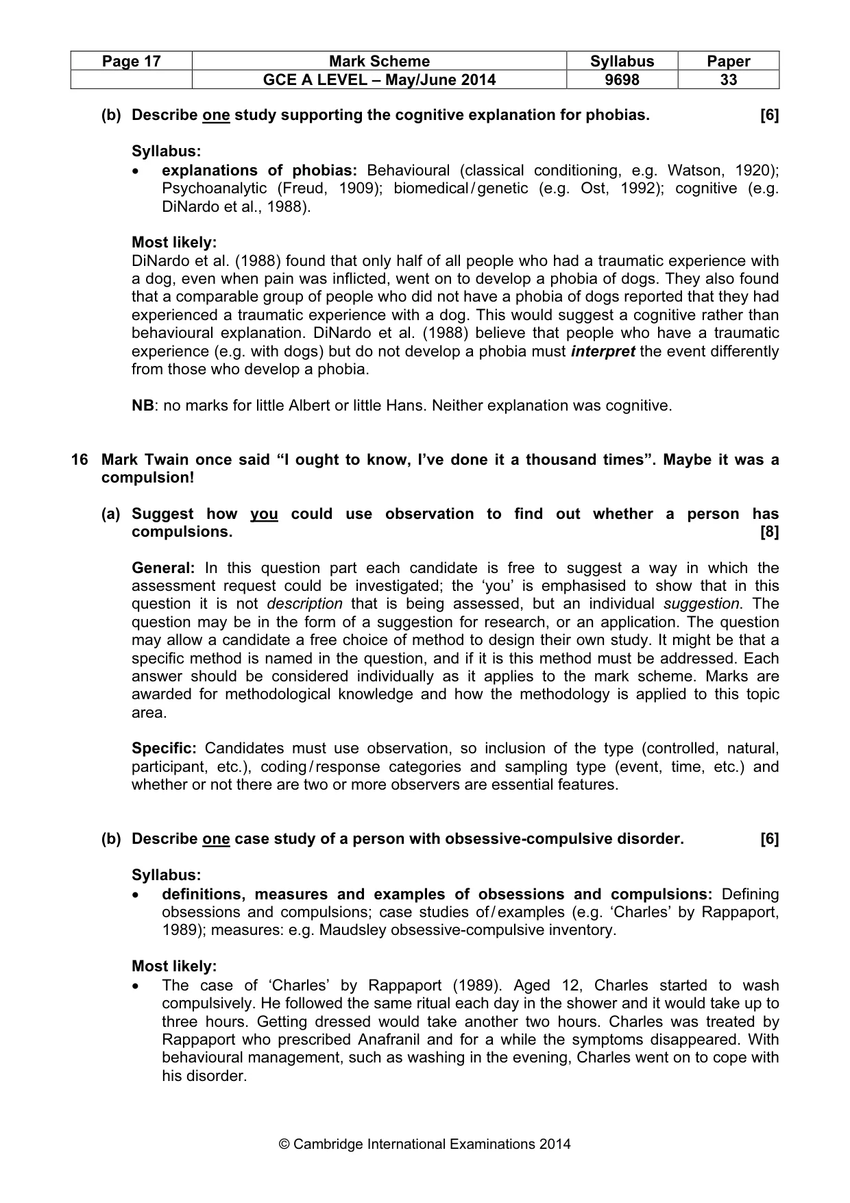 Mark scheme, page 17 of 20