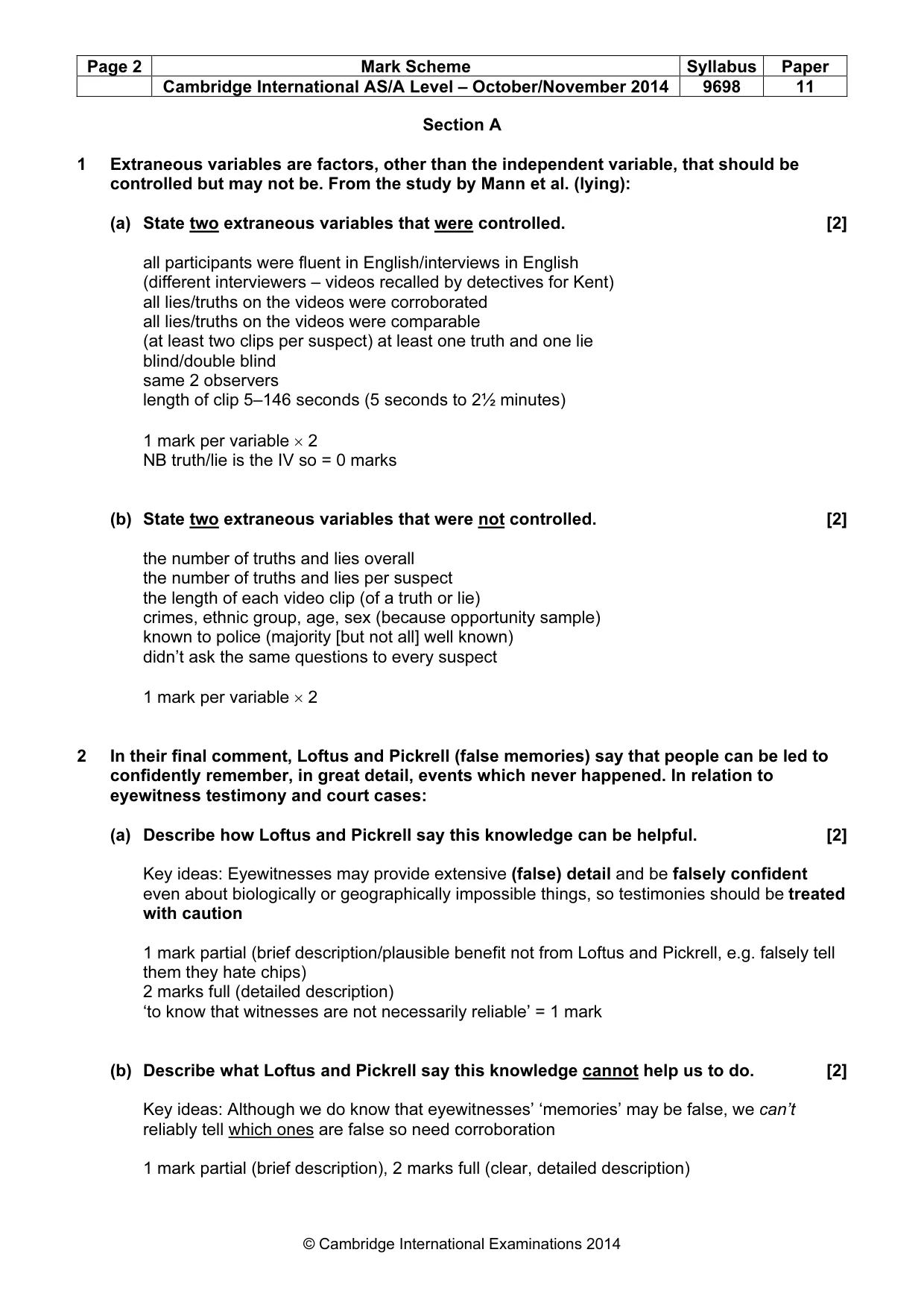 Mark scheme, page 2 of 12