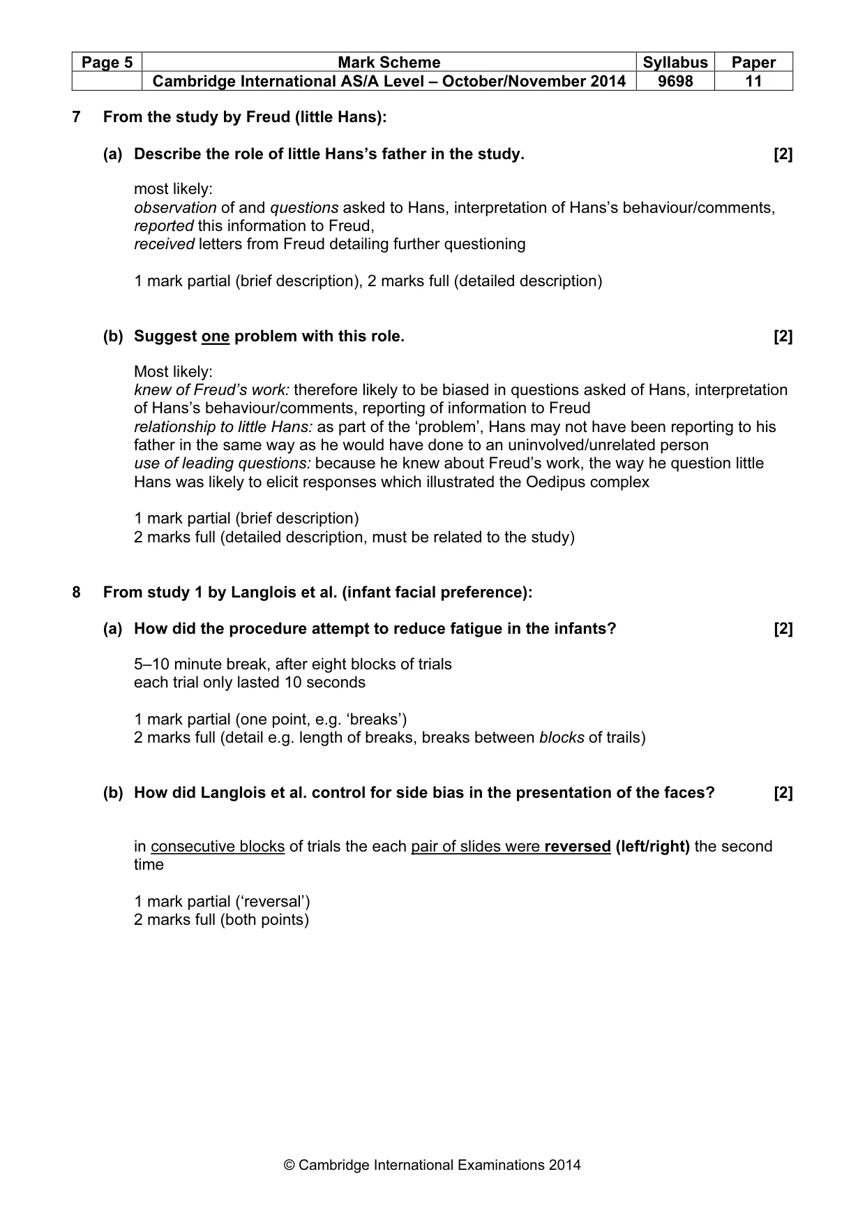 Mark scheme, page 5 of 12