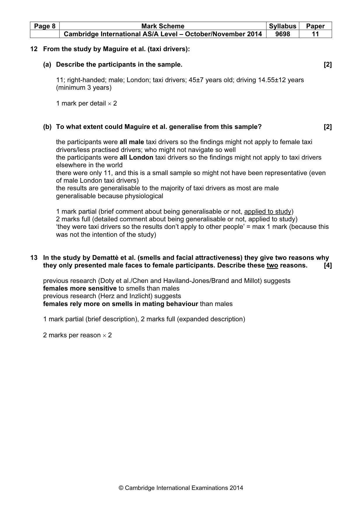 Mark scheme, page 8 of 12
