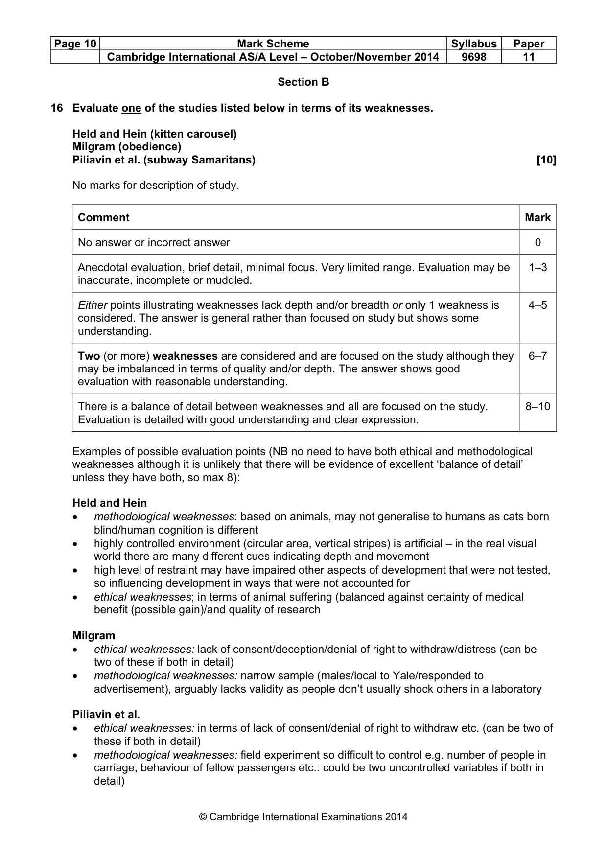 Mark scheme, page 10 of 12