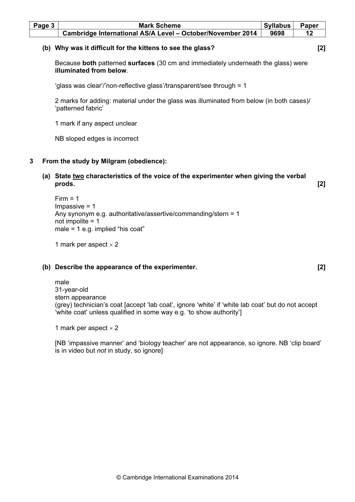 Mark scheme, page 3 of 12