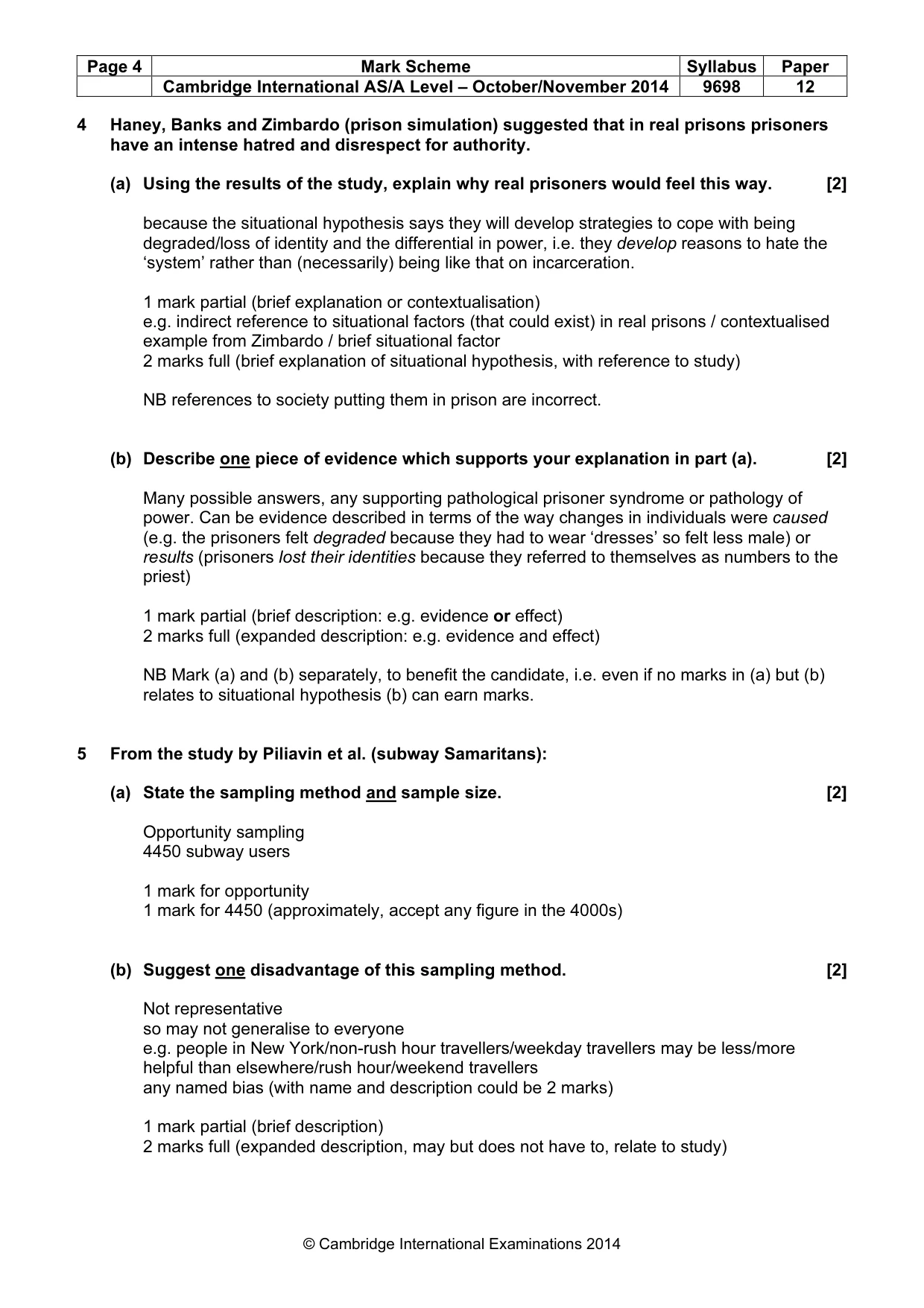 Mark scheme, page 4 of 12