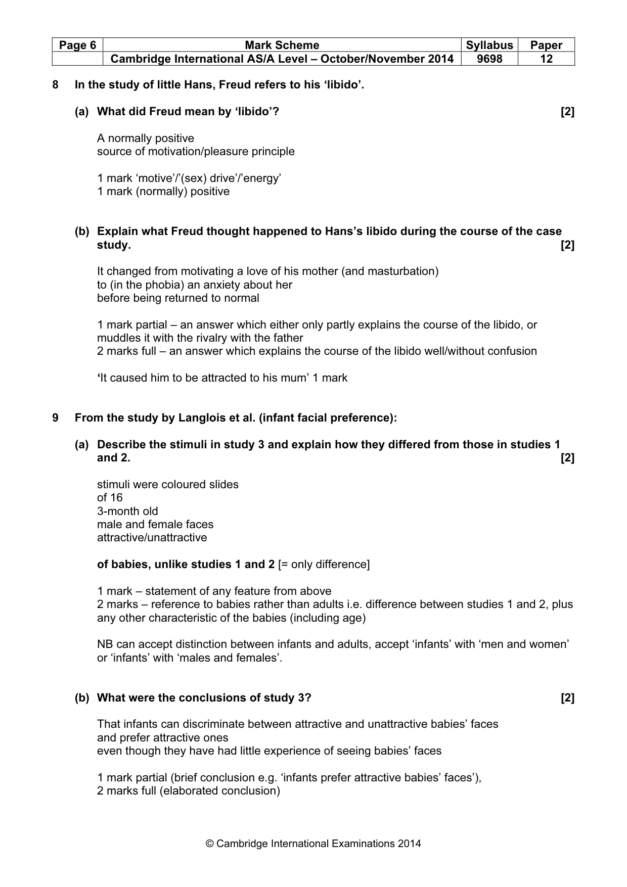 Mark scheme, page 6 of 12