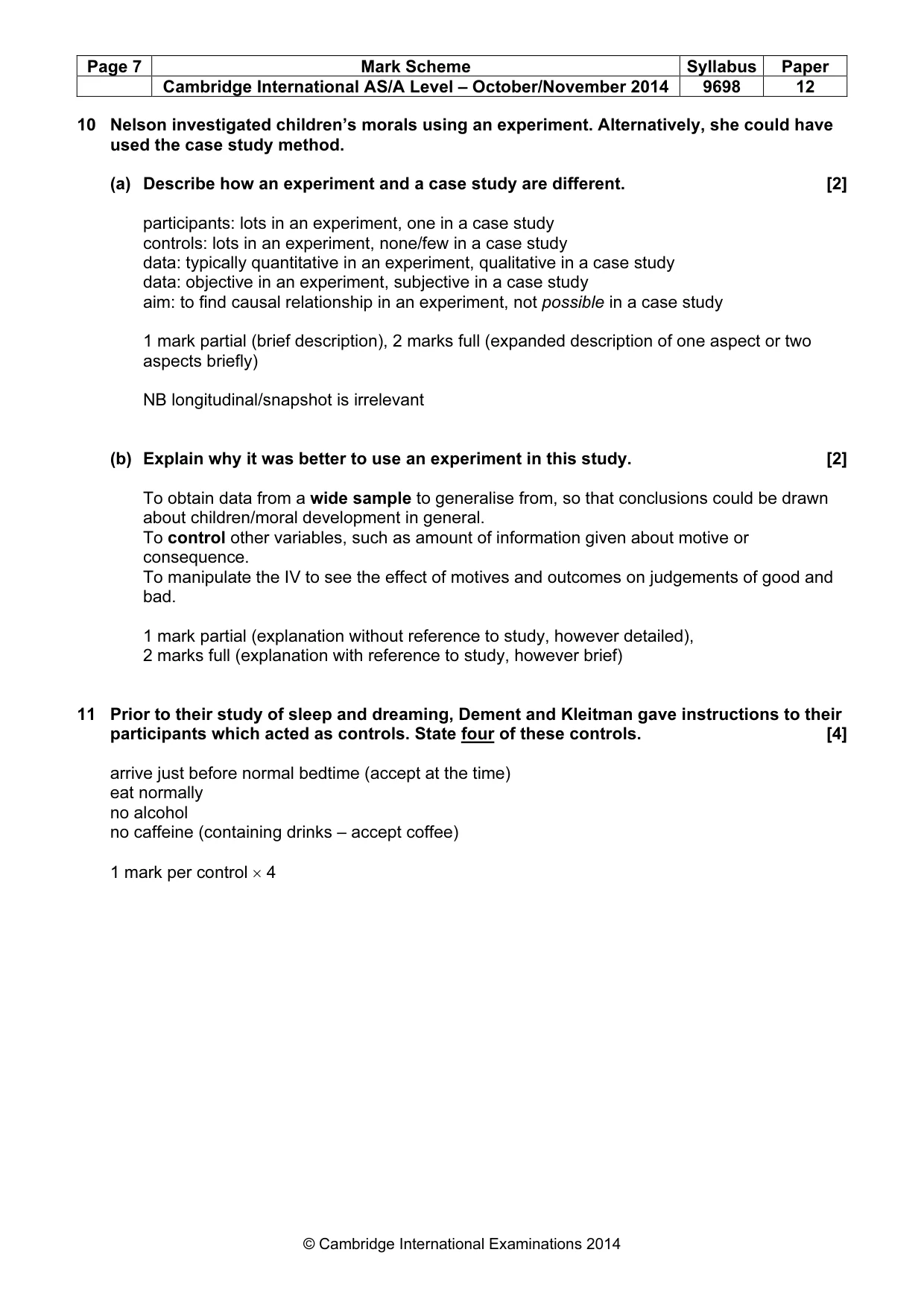 Mark scheme, page 7 of 12