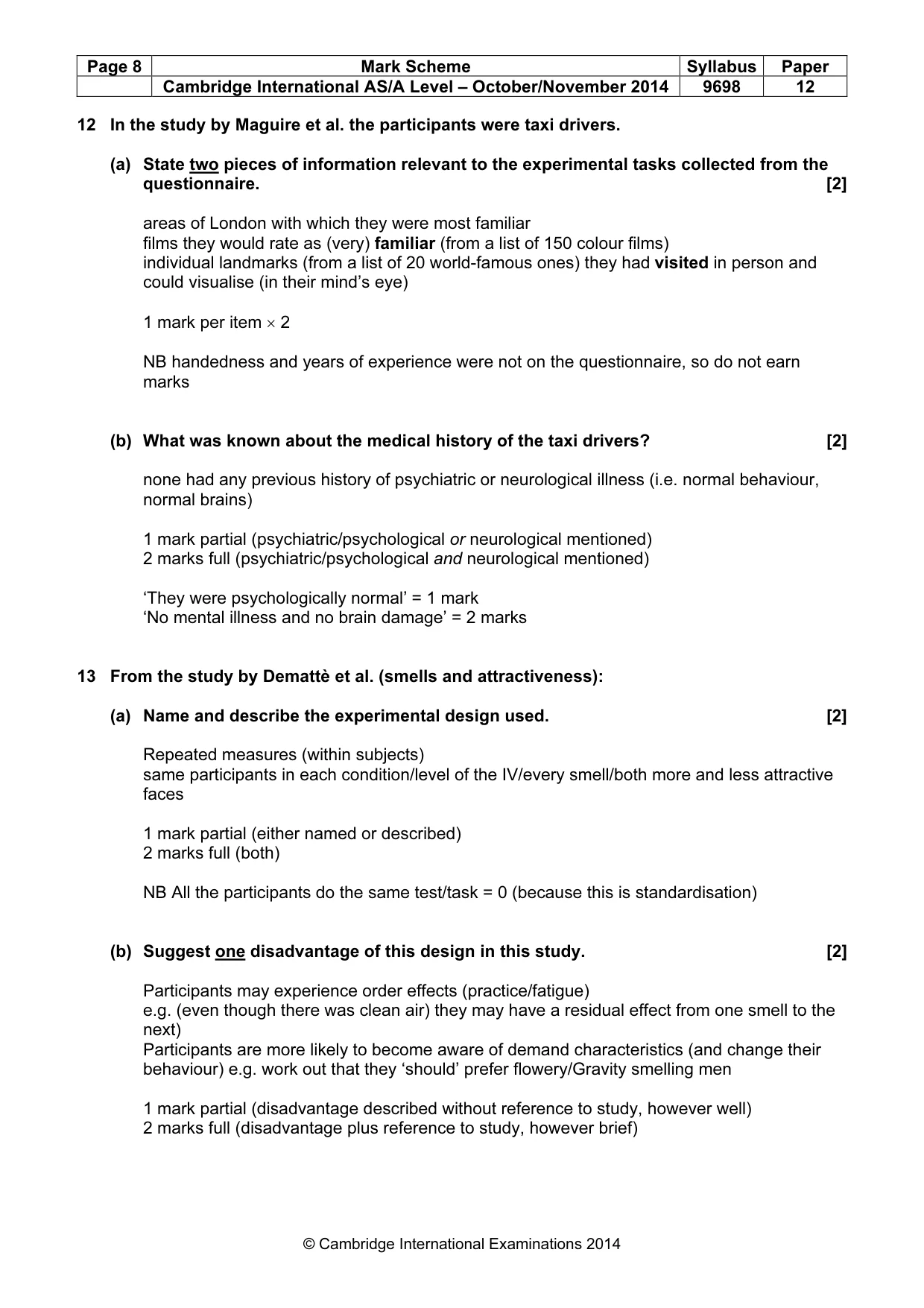 Mark scheme, page 8 of 12