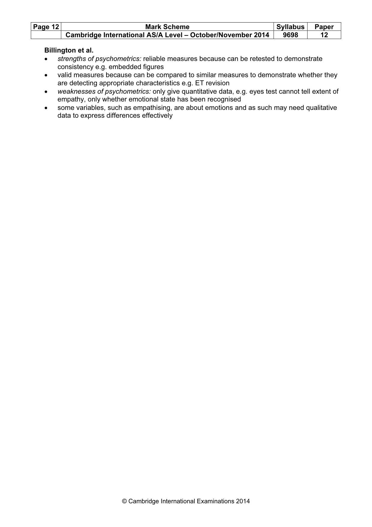 Mark scheme, page 12 of 12